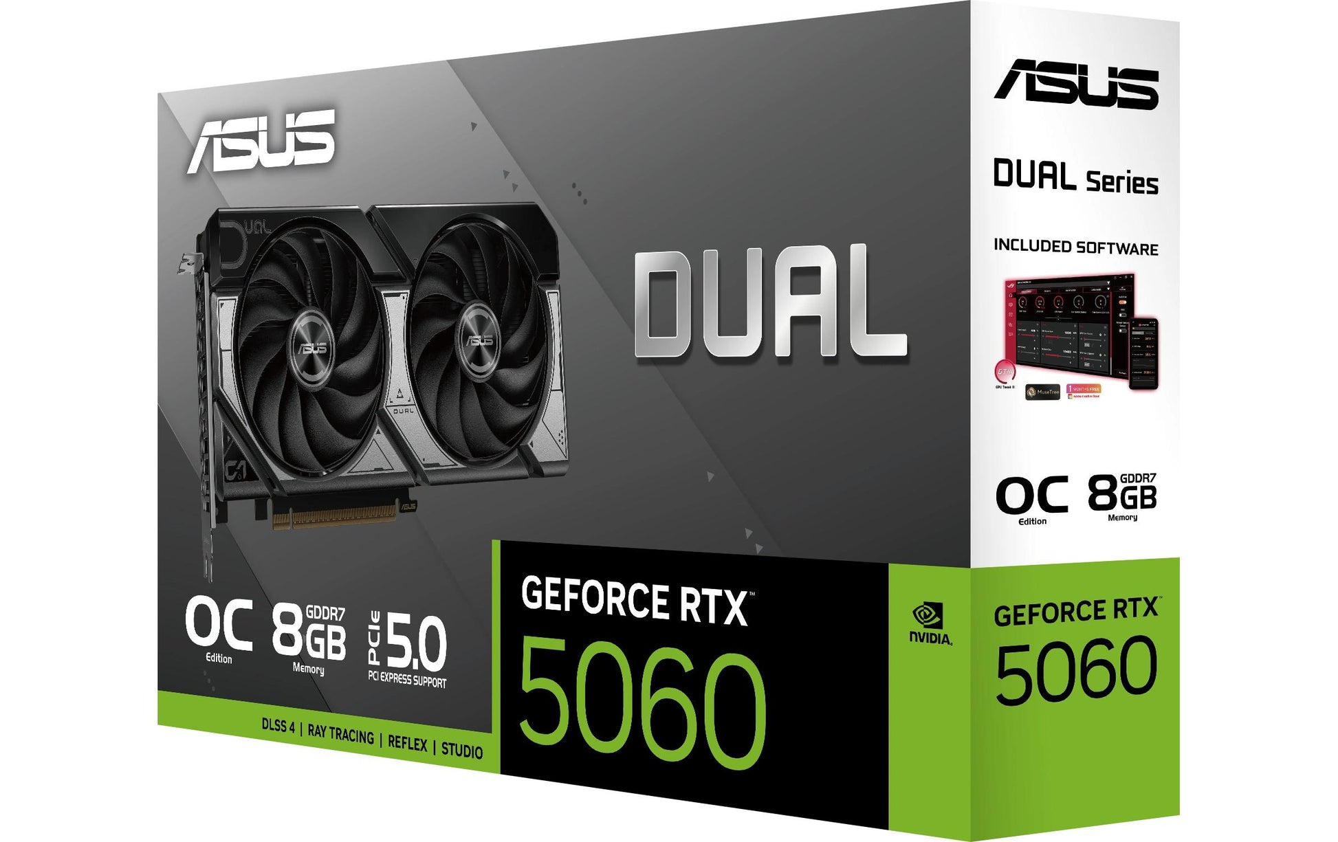 ASUS DUAL-RTX5060-O8G – PCIe Grafikkarte – 8 GB GDDR7, 3×DP, 1×HDMI, PCIe 5.0, 1×8‑pin