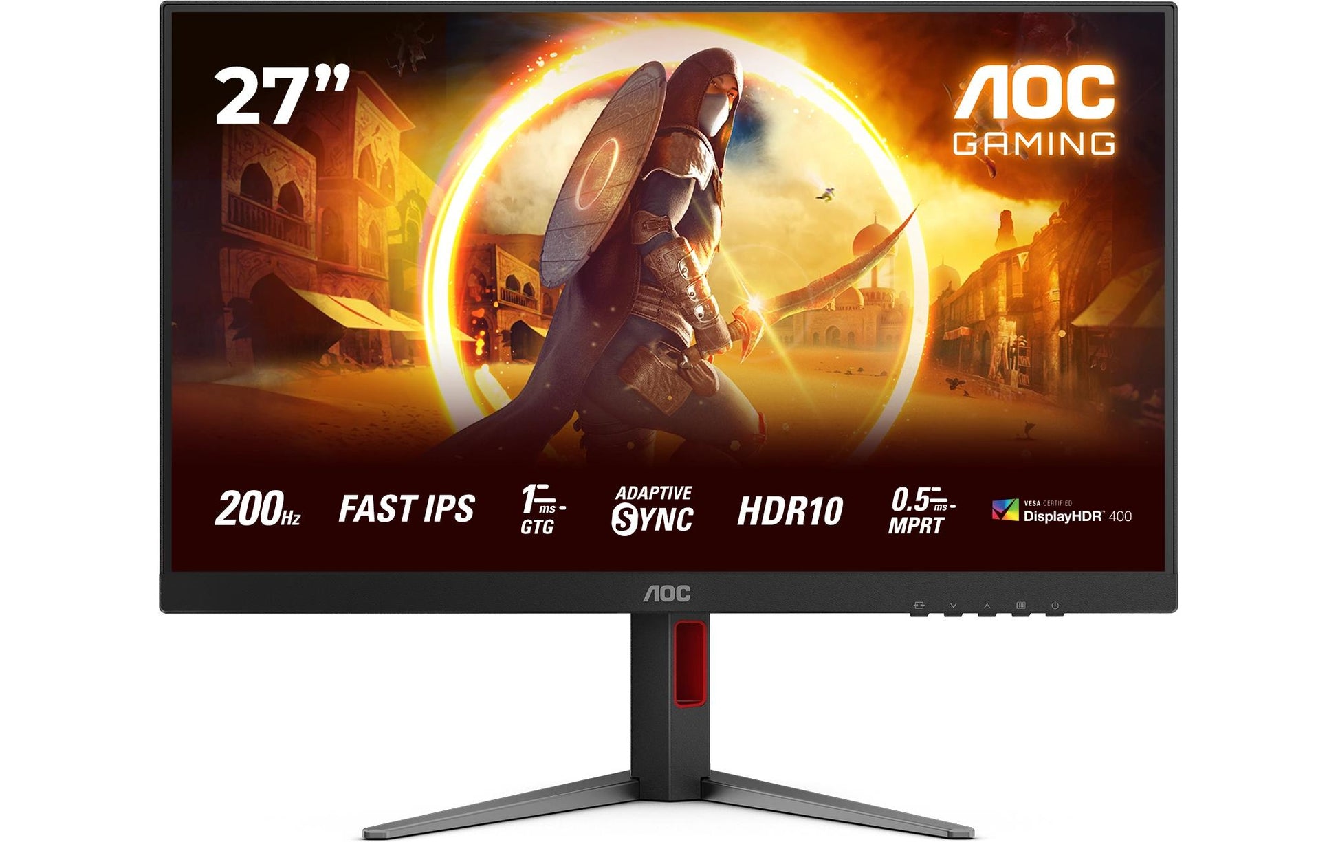 AOC 27G4HA – Monitor, 27", 1920 × 1080 (Full HD), IPS, 200 Hz, Adaptive Sync, Integrierte Lautsprecher, Rot