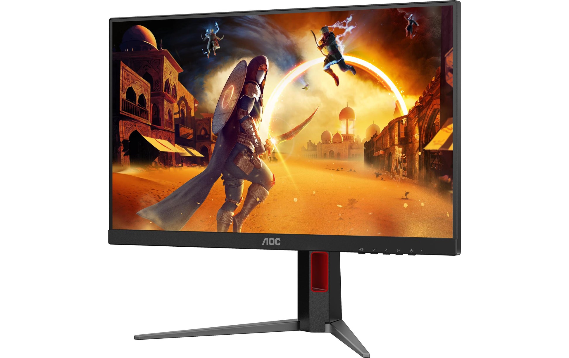 AOC 24G4HA – Monitor, 23,8", IPS, 200 Hz, Adaptive Sync, Lautsprecher, Höhenverstellbar, Rot