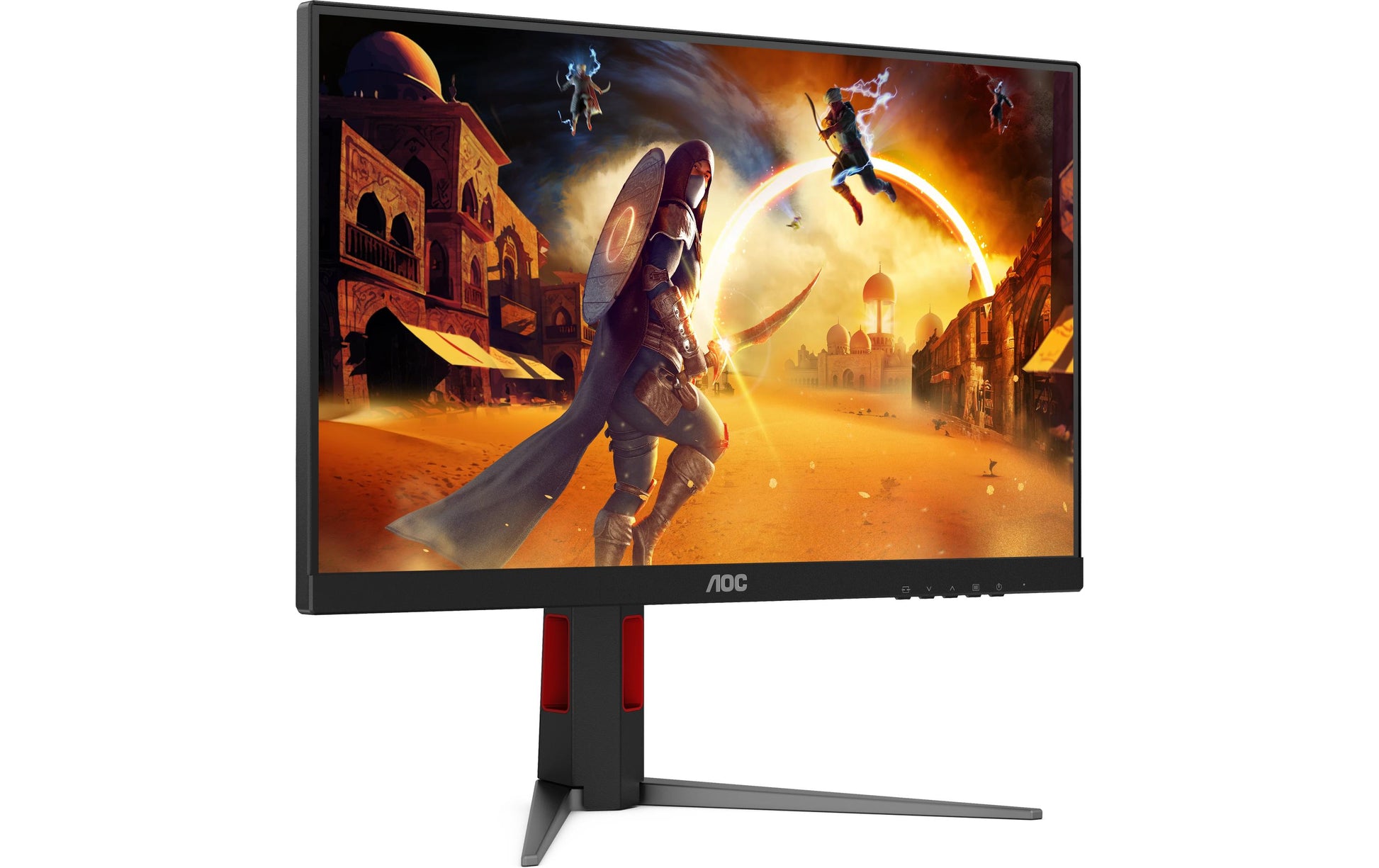 AOC 24G4HA – Monitor, 23,8", IPS, 200 Hz, Adaptive Sync, Lautsprecher, Höhenverstellbar, Rot