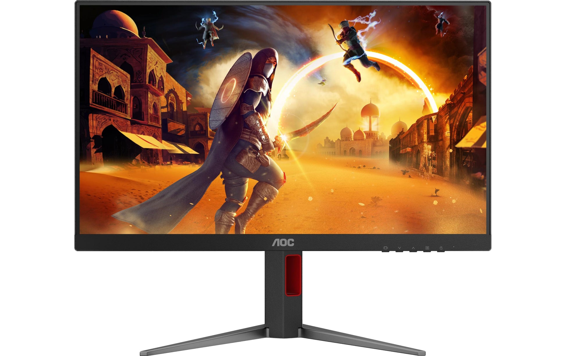 AOC 24G4HA – Monitor, 23,8", IPS, 200 Hz, Adaptive Sync, Lautsprecher, Höhenverstellbar, Rot