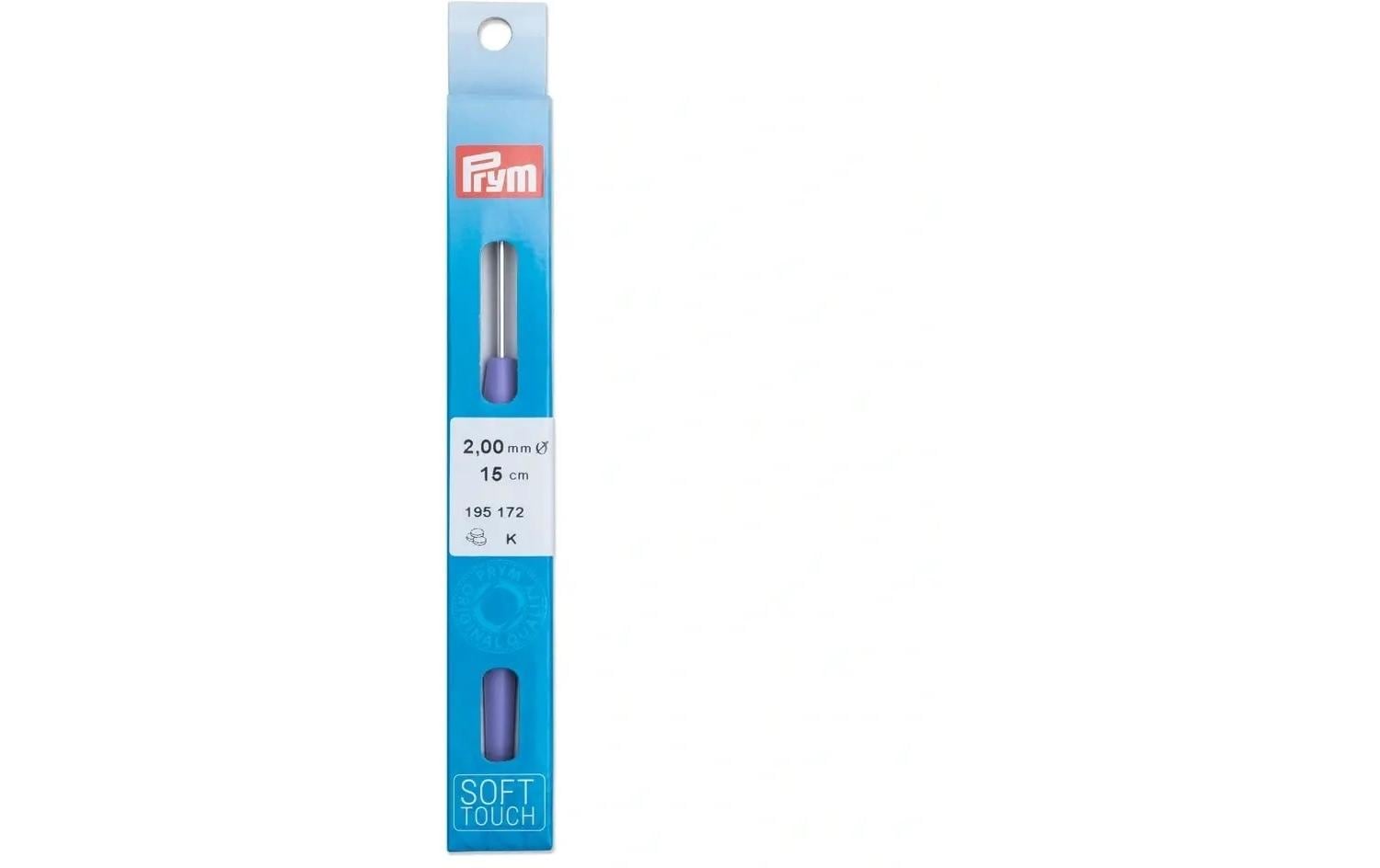 Prym Häkelnadel Silber 2,5 mm – 14 cm, Aluminium, Soft-Griff Schwarz