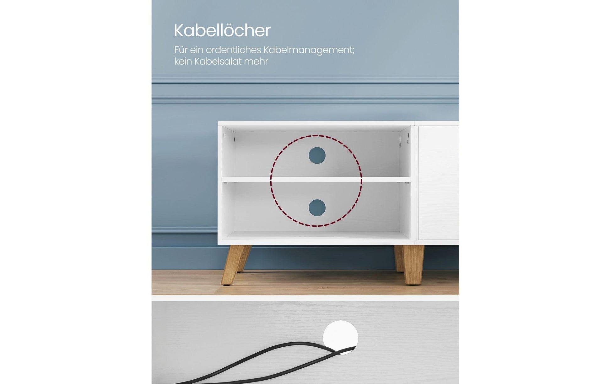 Vasagle TV-Möbel – Weiss, Spanplatte, 140 × 45 × 40 cm