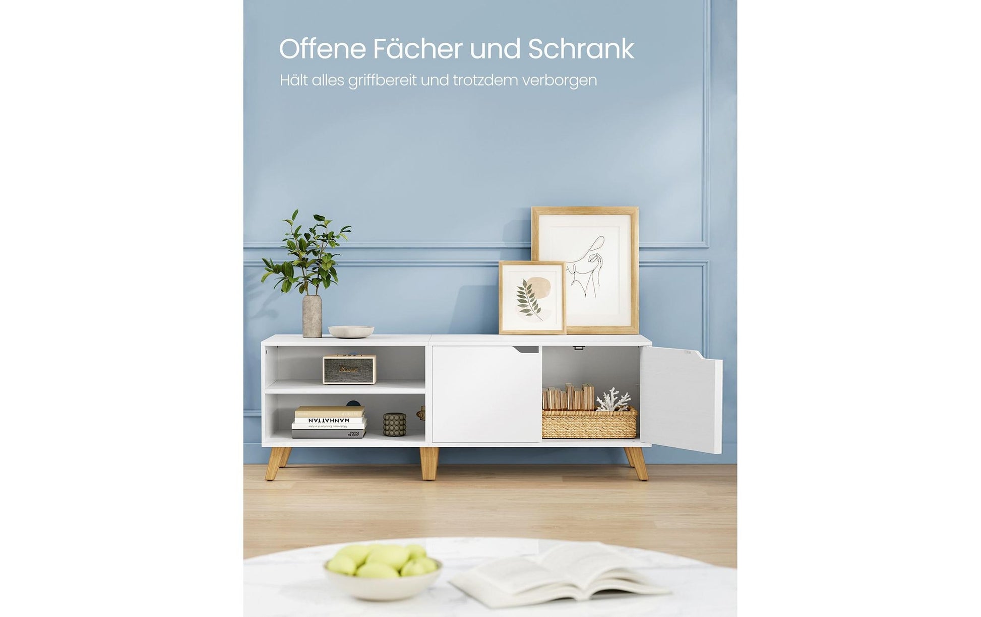 Vasagle TV-Möbel – Weiss, Spanplatte, 140 × 45 × 40 cm