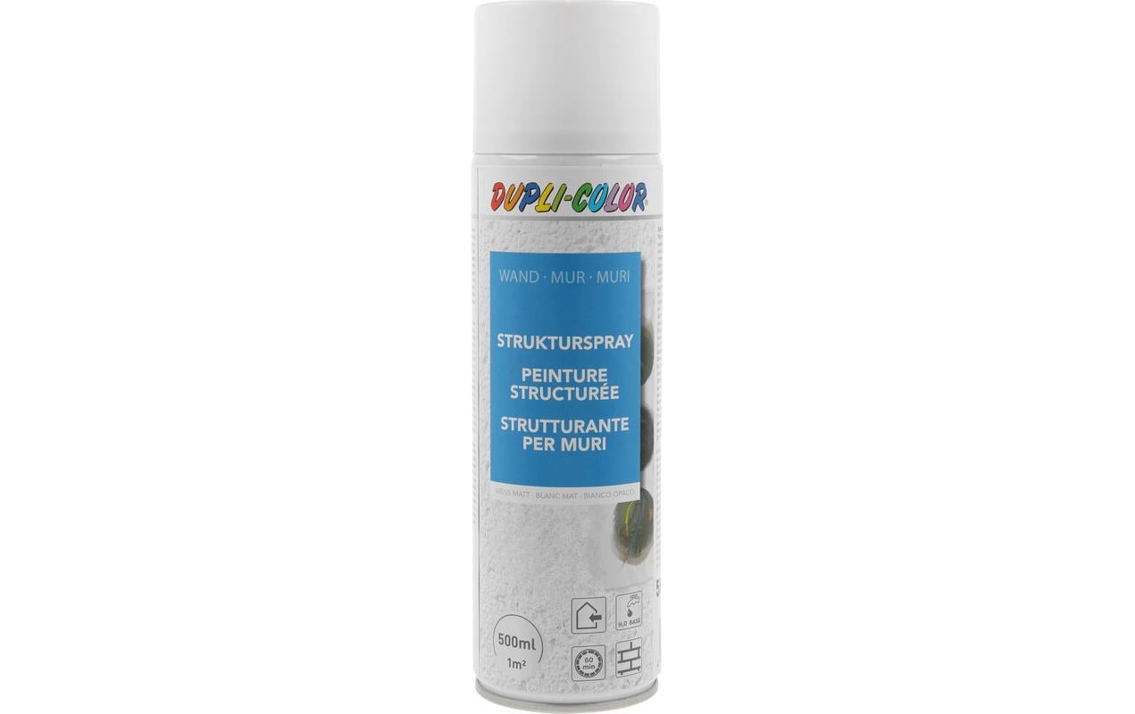 Dupli-Color Strukturspray – Farbspray – Weiss, 500 ml, für Beton, Gipskarton & Holz