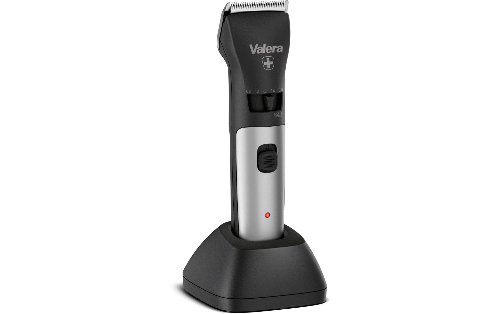 Valera Haarschneider & Trimmer – 0,8–3 mm Schnittlänge, mit Kammaufsatz – Schwarz, Silber matt