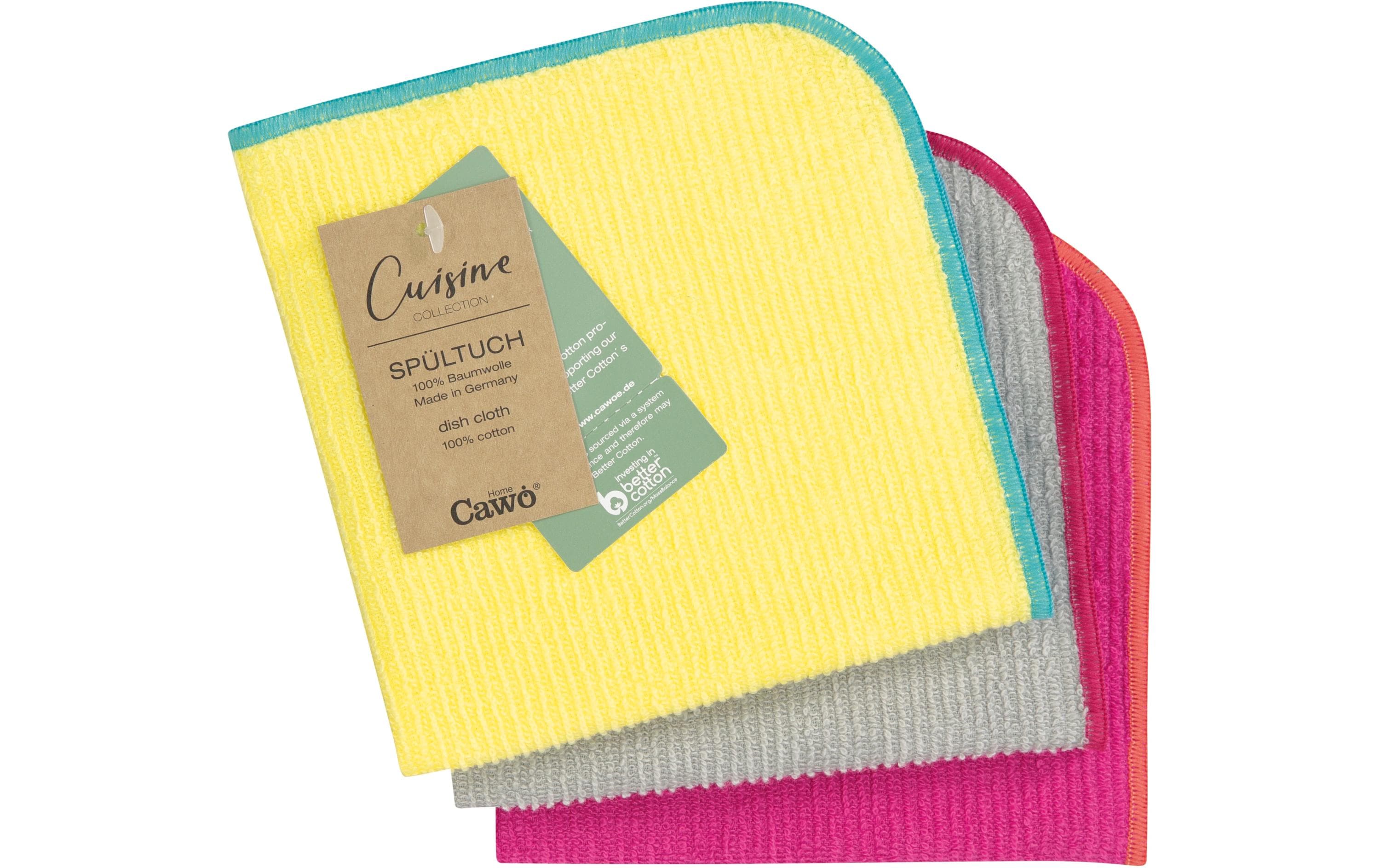 Cawö Abwaschlappen – zitronengelb – 30 × 30 cm – Baumwolle