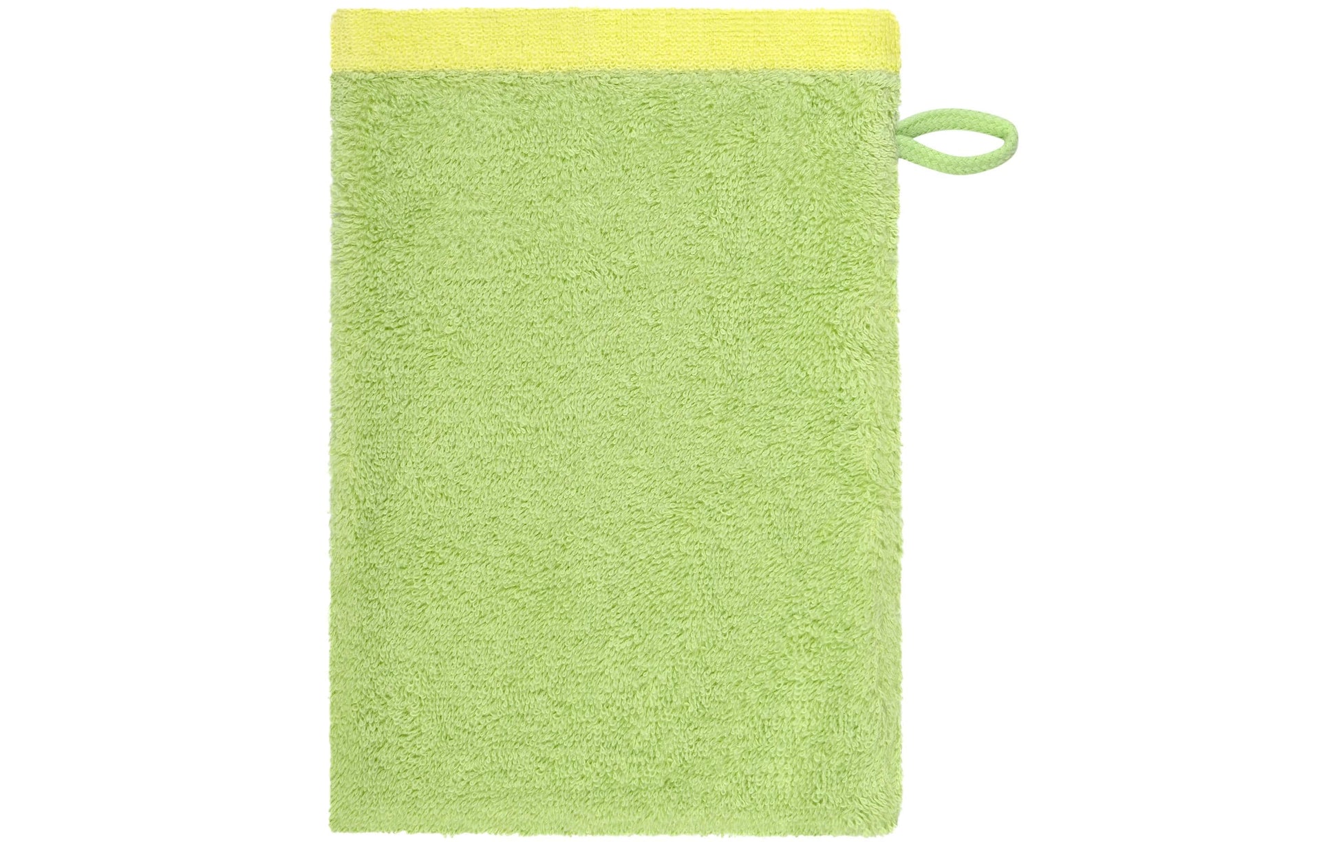 Cawö Waschhandschuh Lifestyle Splash – 16×22 cm, Baumwolle, Grün/Gelb