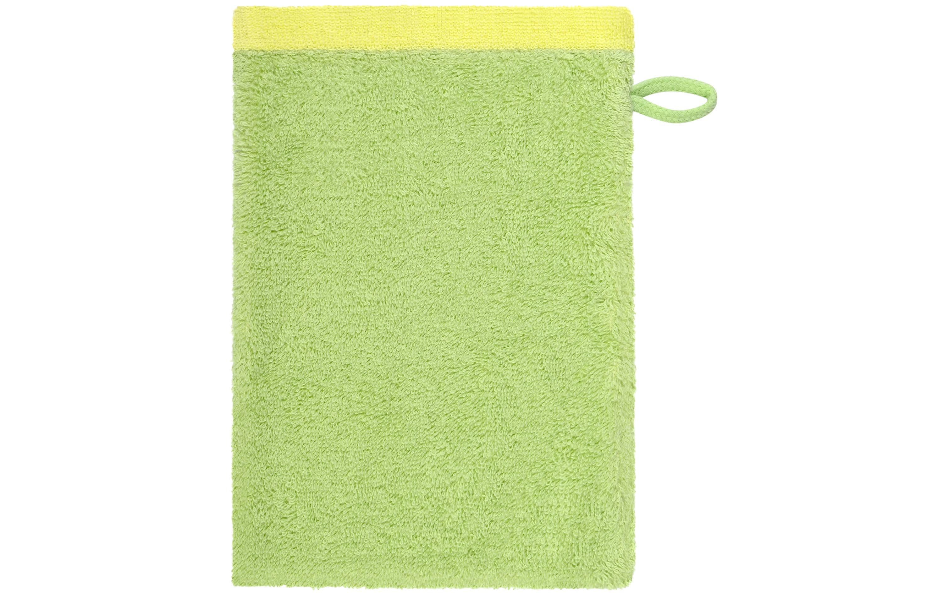 Cawö Waschhandschuh Lifestyle Splash – 16×22 cm, Baumwolle, Grün/Gelb