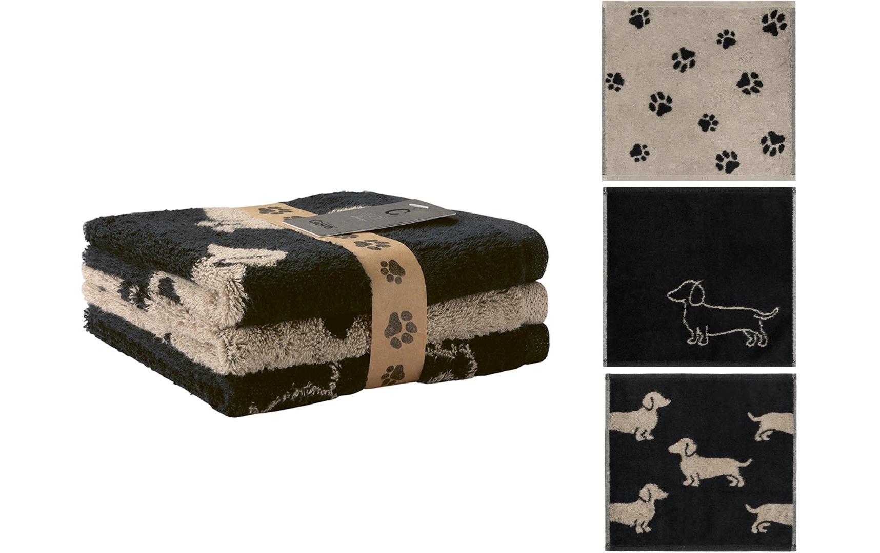 Cawö Waschlappen – 30×30 cm, Baumwolle, Schwarz, 3er-Set