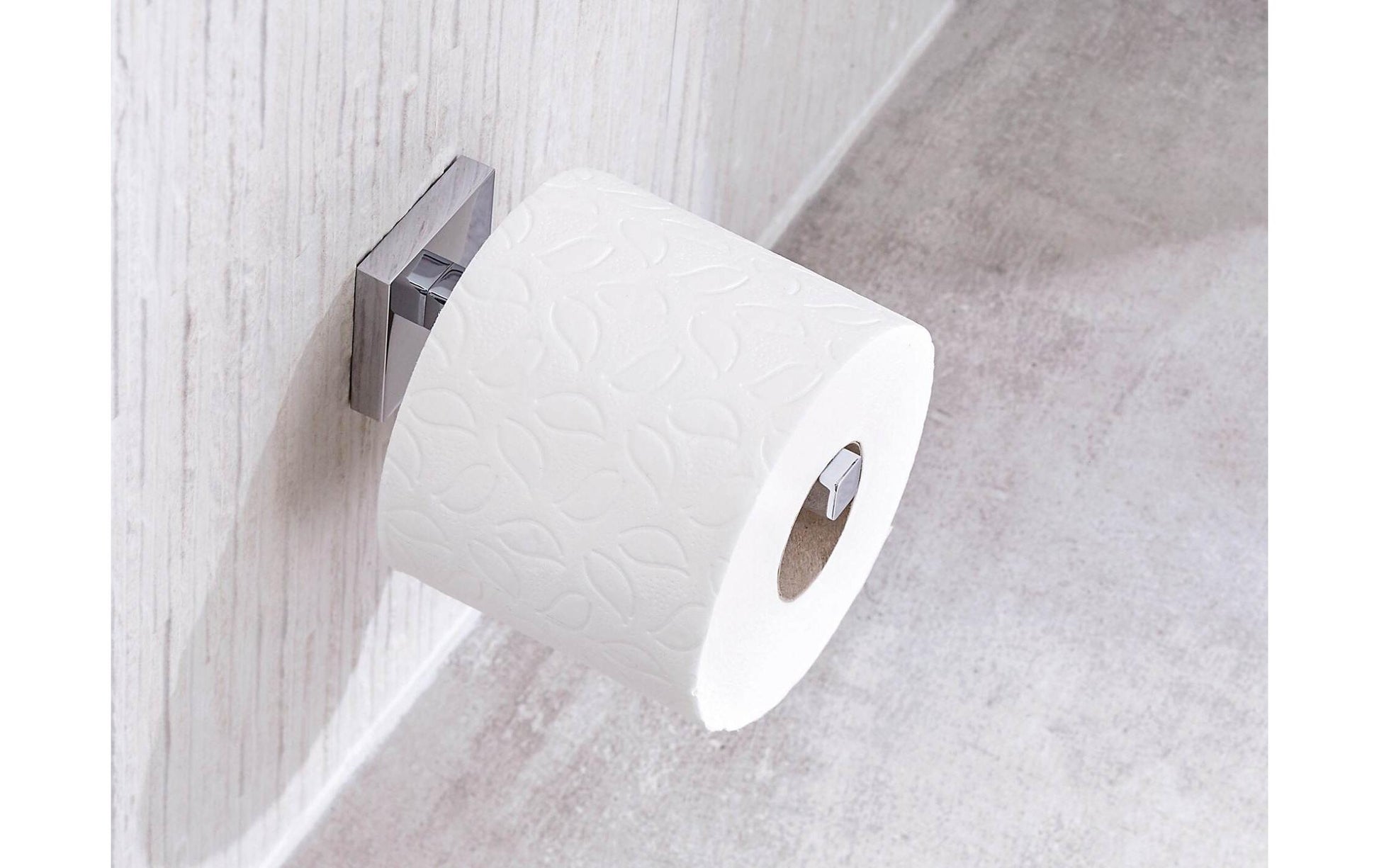 TESA Toilettenpapierhalter – Chrom, selbstklebend, 13,2 × 5 × 5 cm