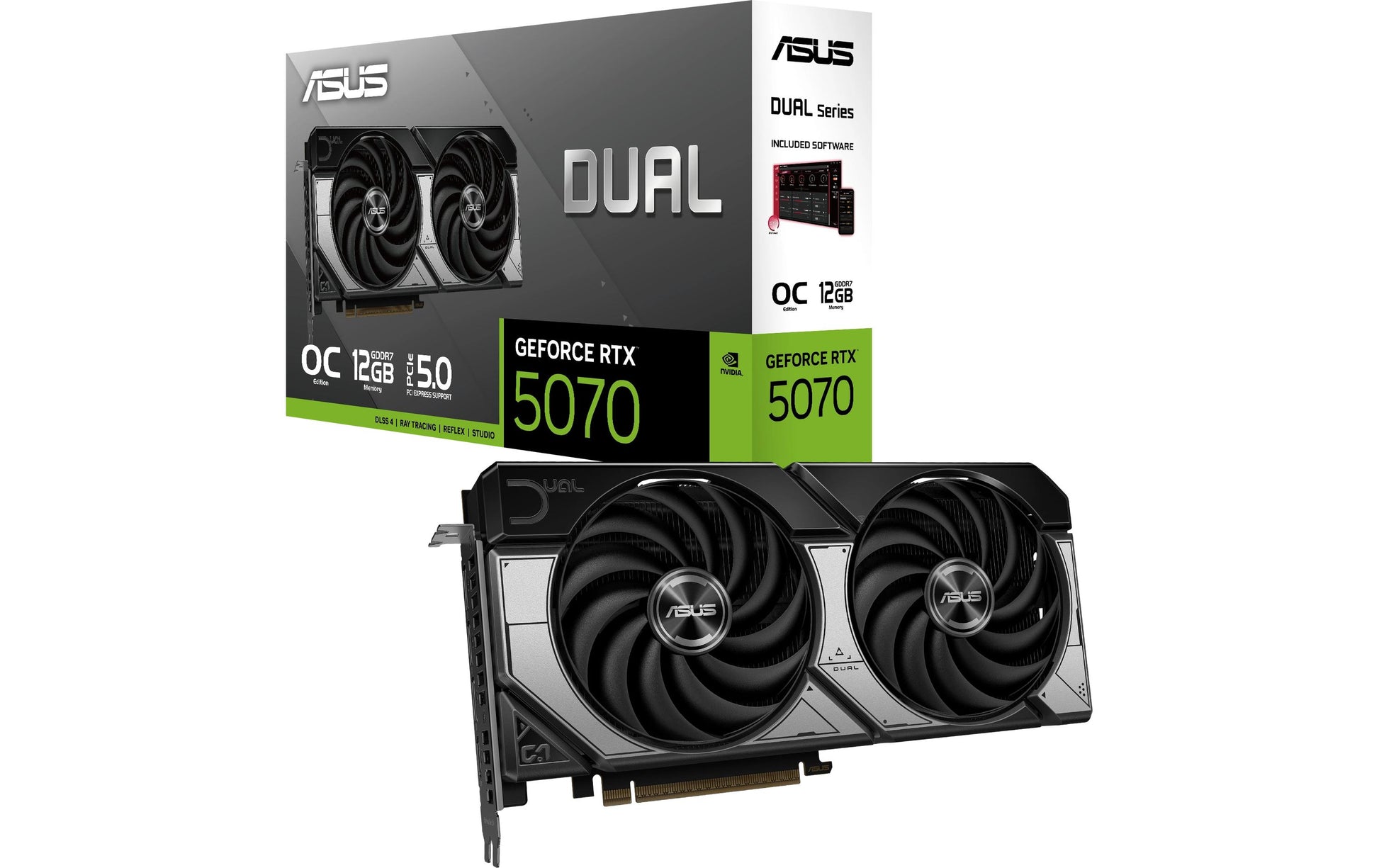 ASUS NVIDIA GeForce RTX 5070, 12 GB GDDR7, PCI Express 5.0, 3×DP/1×HDMI