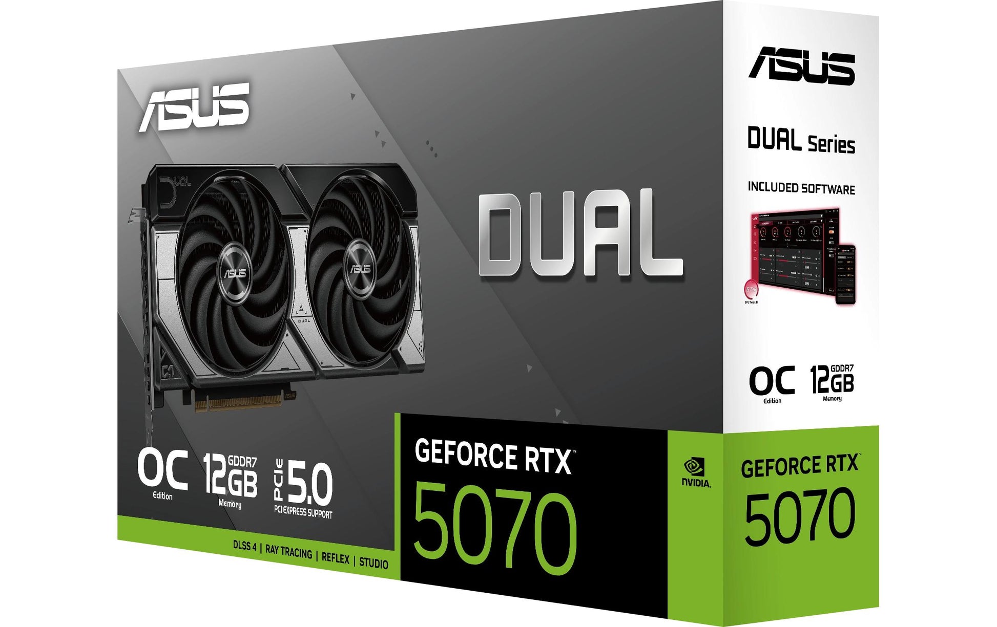 ASUS NVIDIA GeForce RTX 5070, 12 GB GDDR7, PCI Express 5.0, 3×DP/1×HDMI