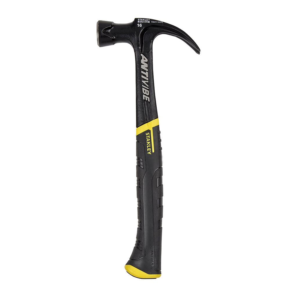 Stanley FatMax Klauenhammer AntiVibe – Kopfgewicht 453 g, Breite 130 mm – Gummigriff