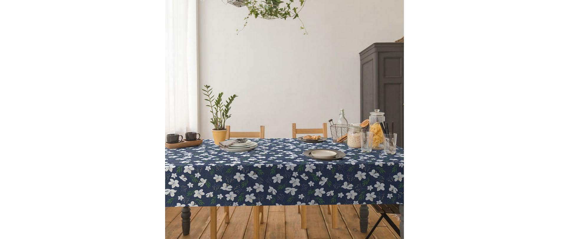d-c-fix Tischdecke – 140×180 cm, Polypropylen, Blau, Blumenmuster