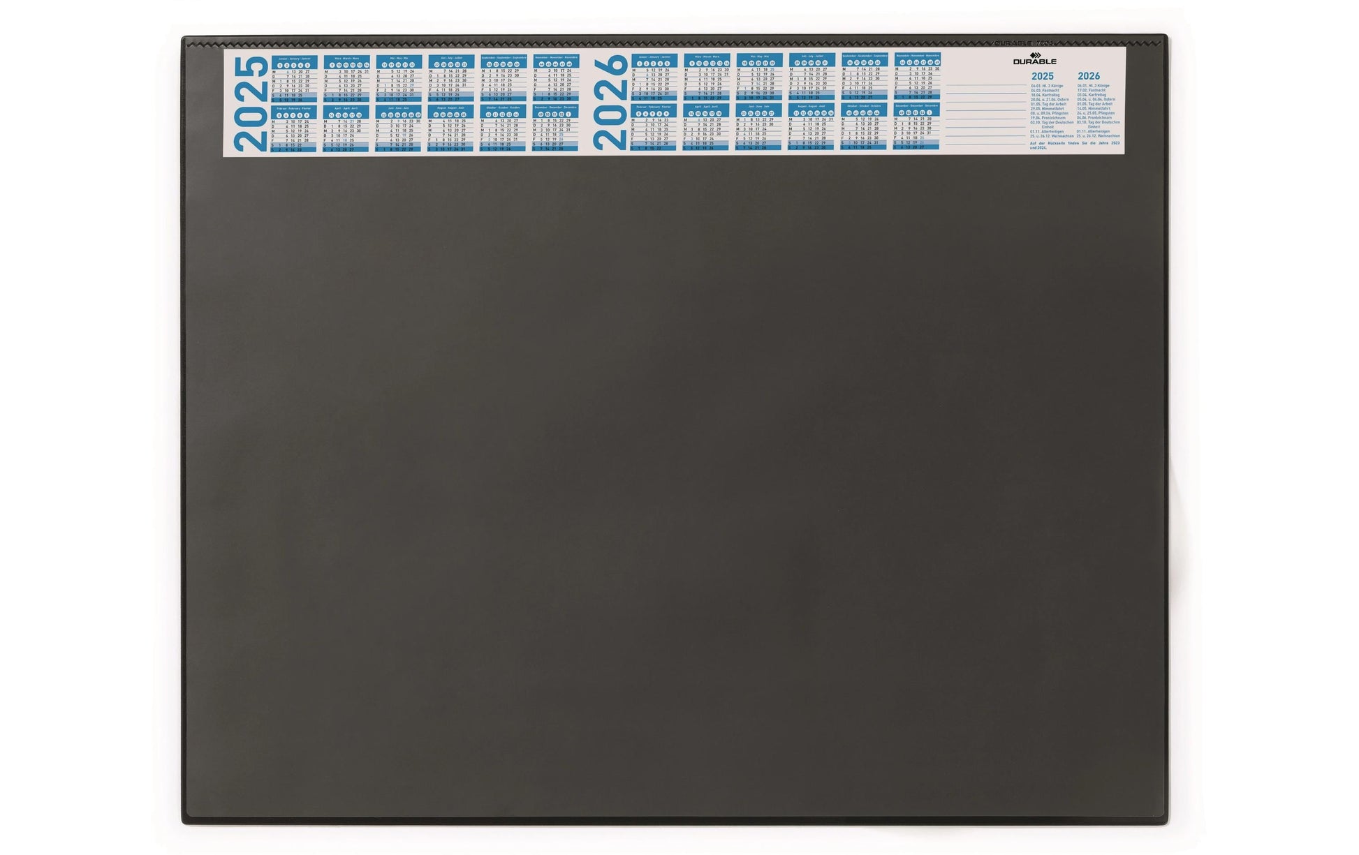 Durable Schreibtischunterlage 7204-01 – 650 × 520 mm, Schwarz, Rutschfest