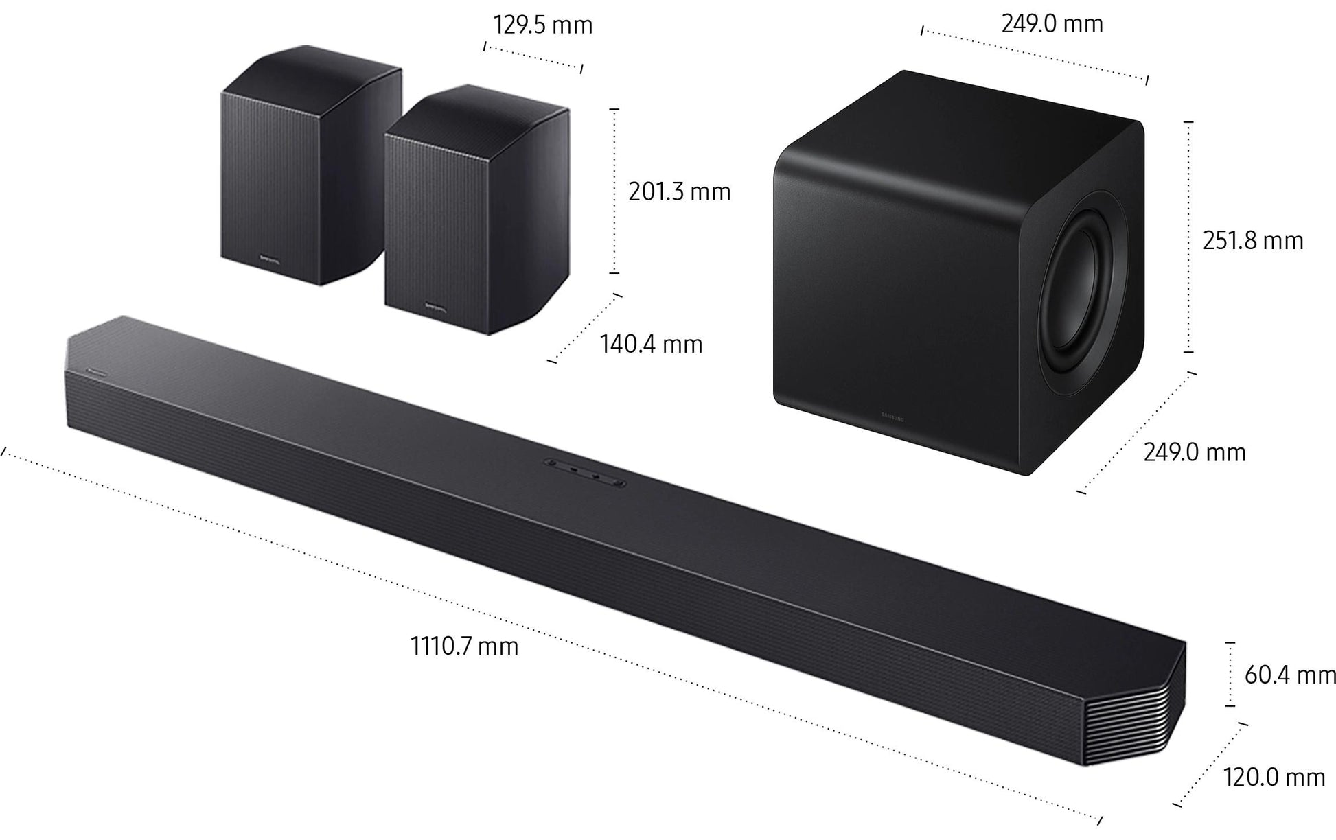 Samsung HW-Q930F – Soundbar mit kabellosem Subwoofer – 9.1.4, 580 W, für Apple AirPlay 2, Schwarz