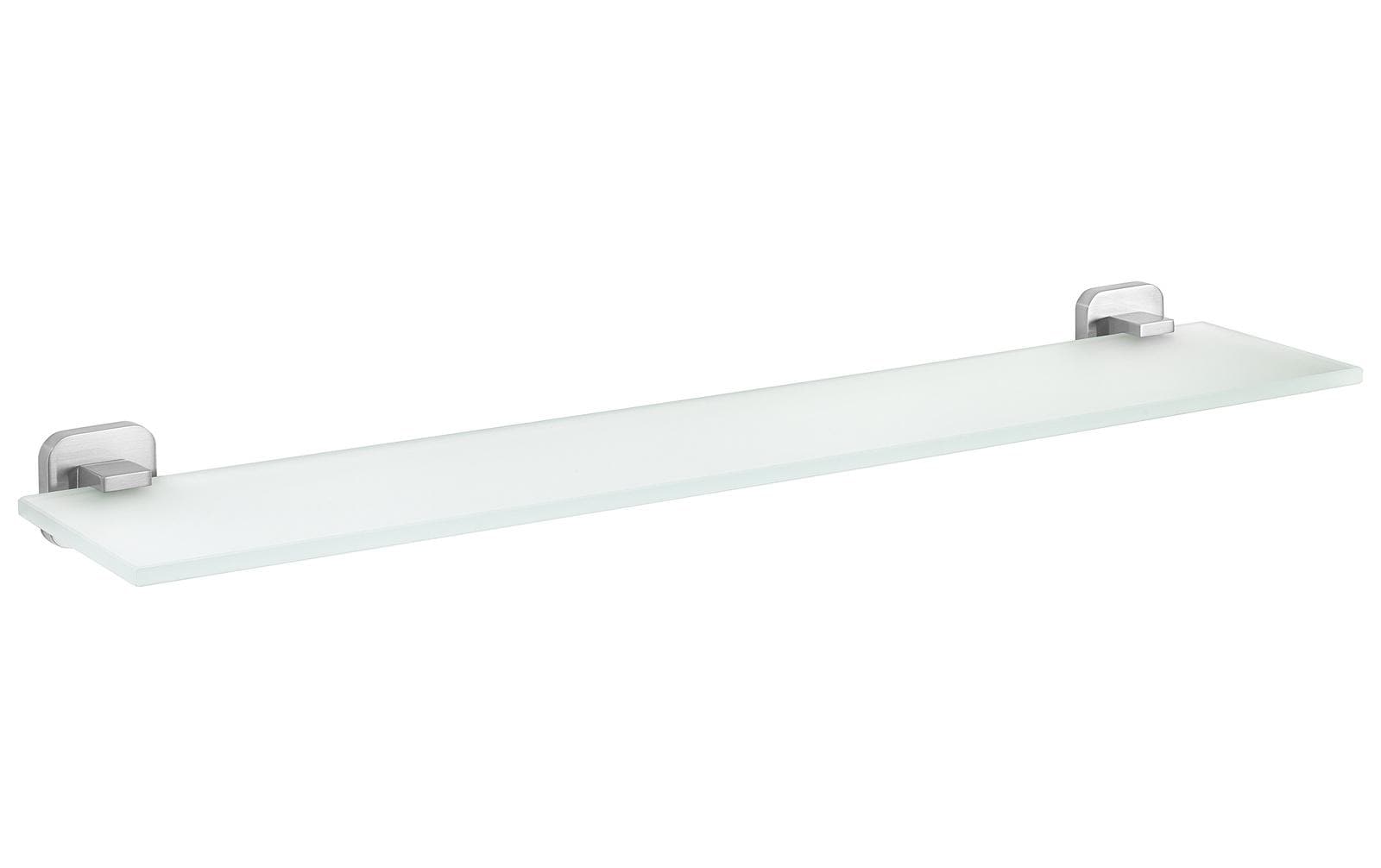 TESA Seifenhalter (Wand) 40461 – Glas/Metall, Kleben (Klebekissen), 60×5×12,3 cm, Silber