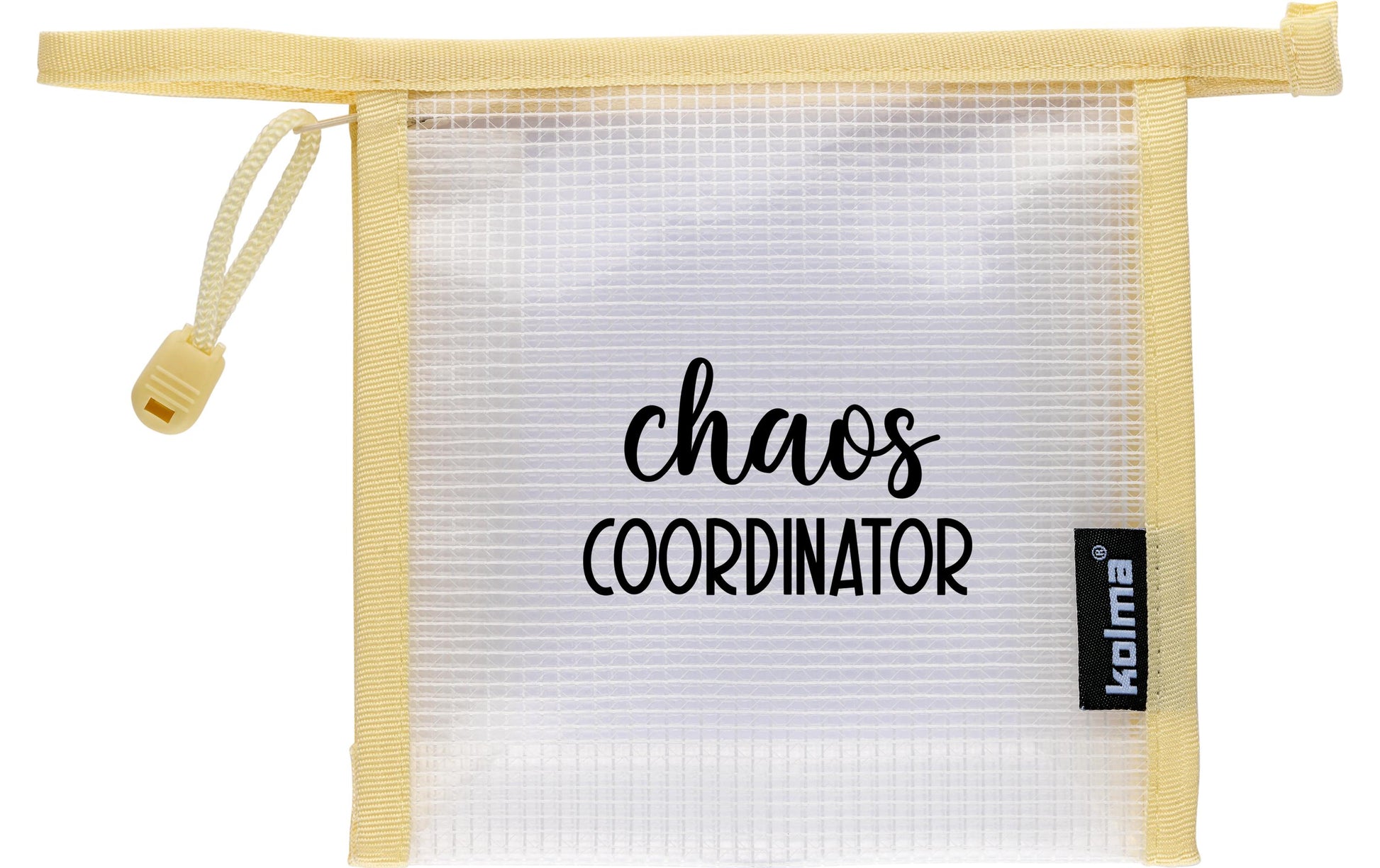 Kolma Reissverschlusstasche, Chaos Coordinator, creme, Netz, 15 × 15 × 5,5 cm