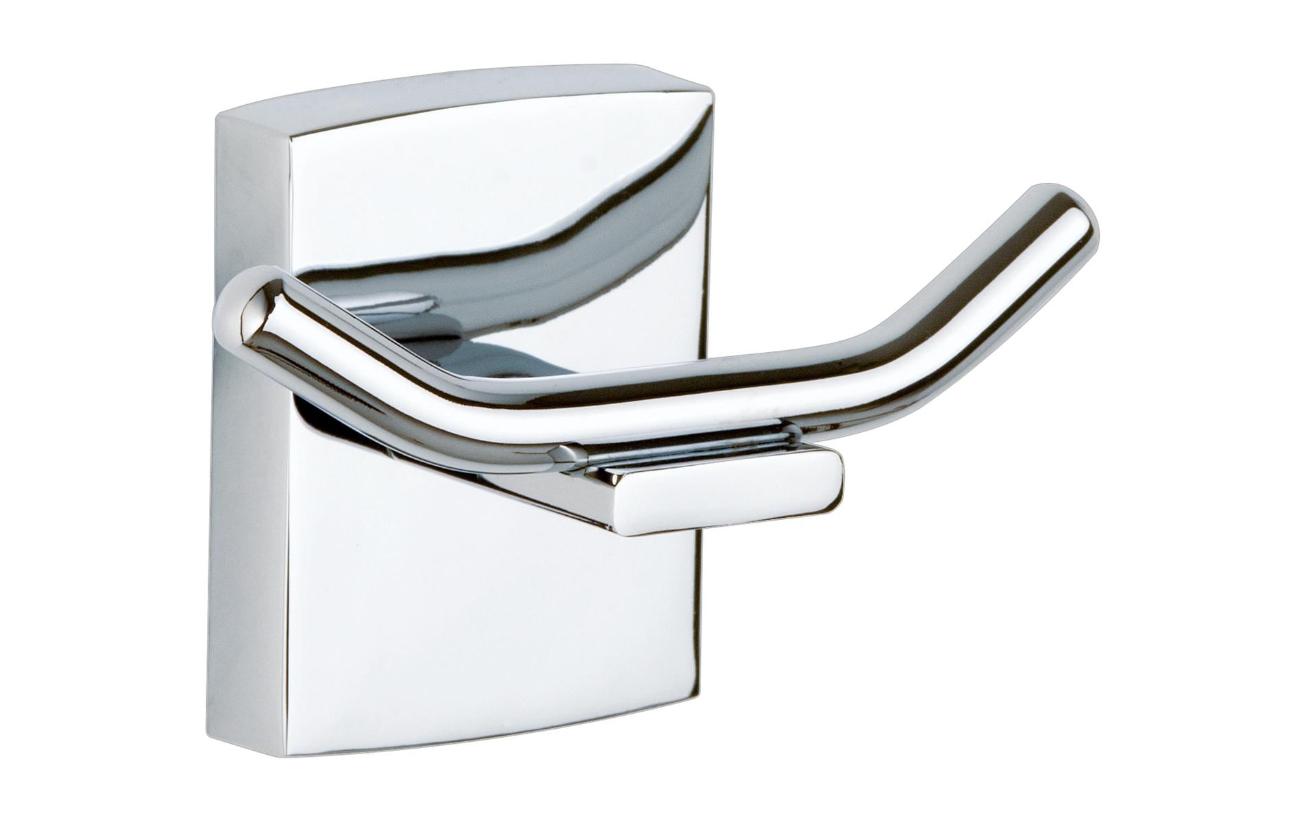 TESA Handtuchhaken – Klebemontage, 2 Haken – 9,6 × 6,1 × 4,7 cm – Silber – Metall