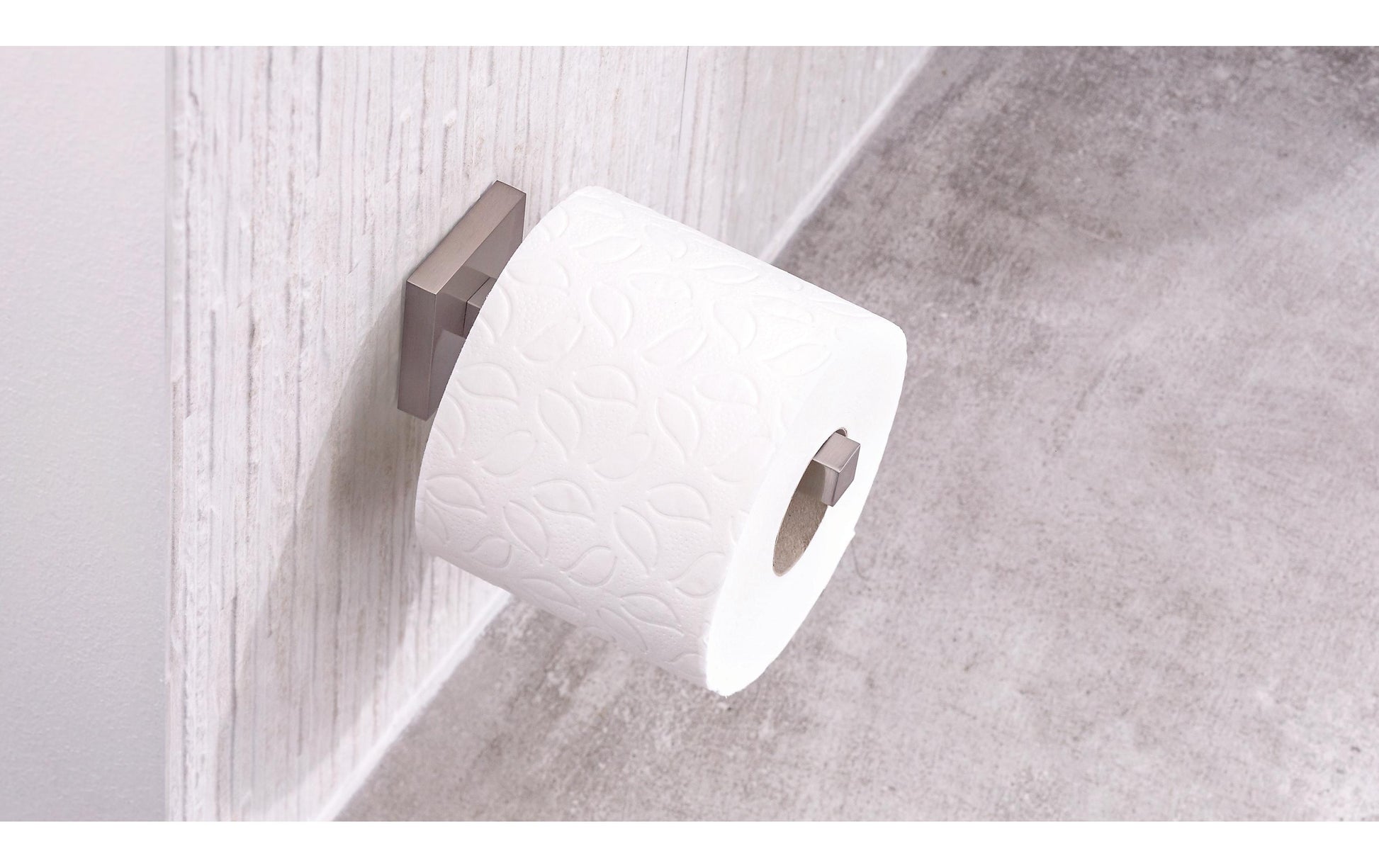 TESA Toilettenpapierhalter – Edelstahl, wandmontiert, klebend, 5 × 13,2 × 5 cm