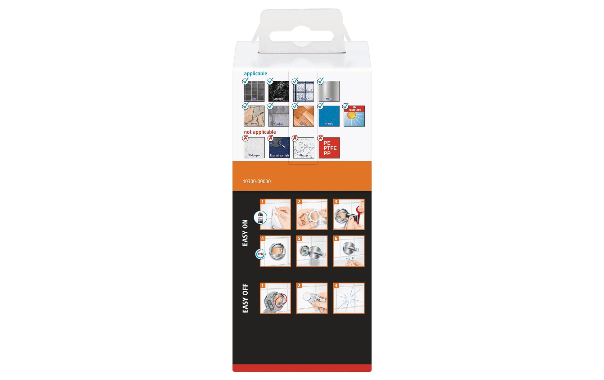 TESA Toilettenpapierhalter – Edelstahl, klebend, wandmontiert, für 1 Rolle, 17,5 × 7 × 5 cm