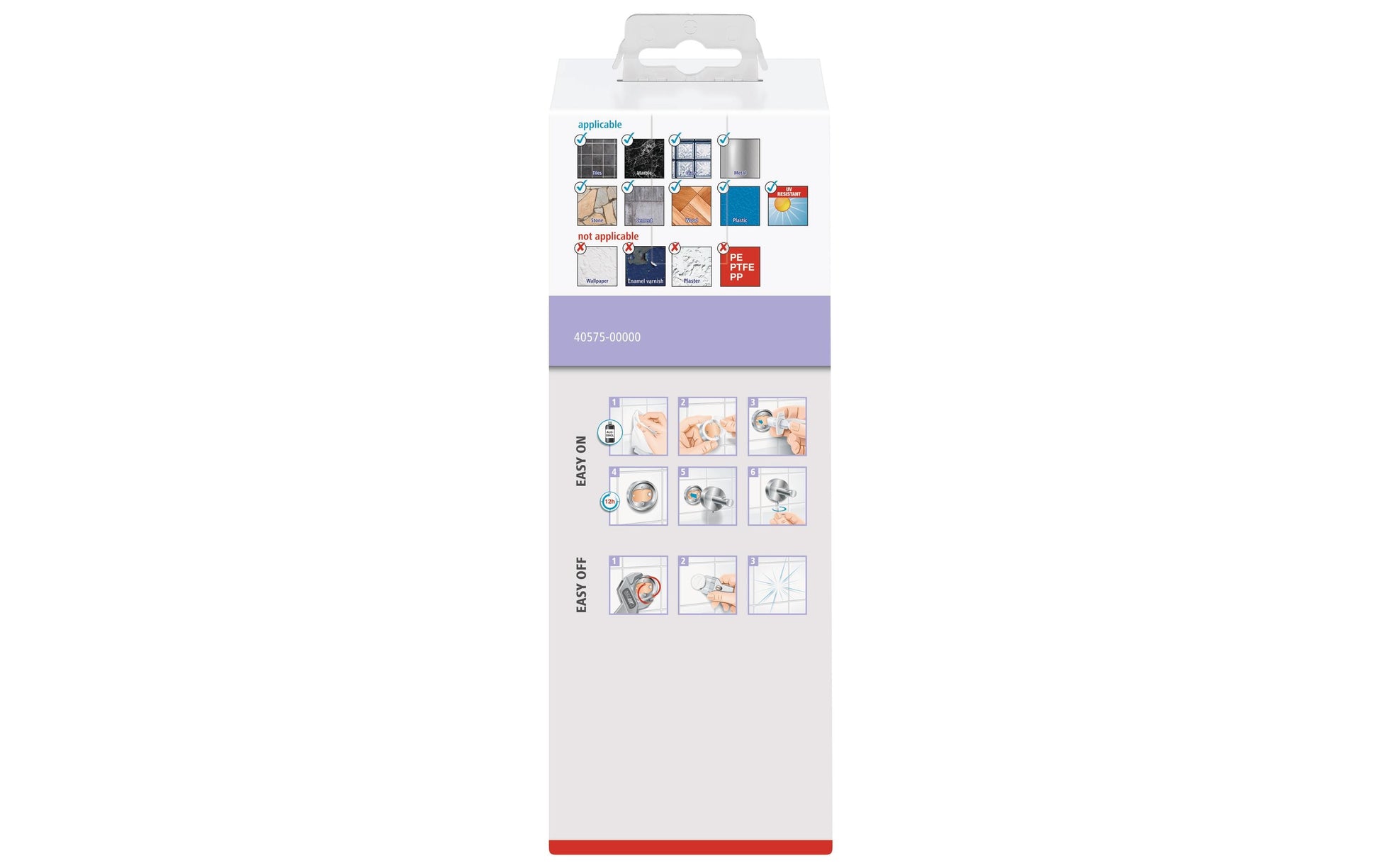 Tesa Manueller Seifenspender – Wandmontage – 200 ml, Weiss, Glas/Metall
