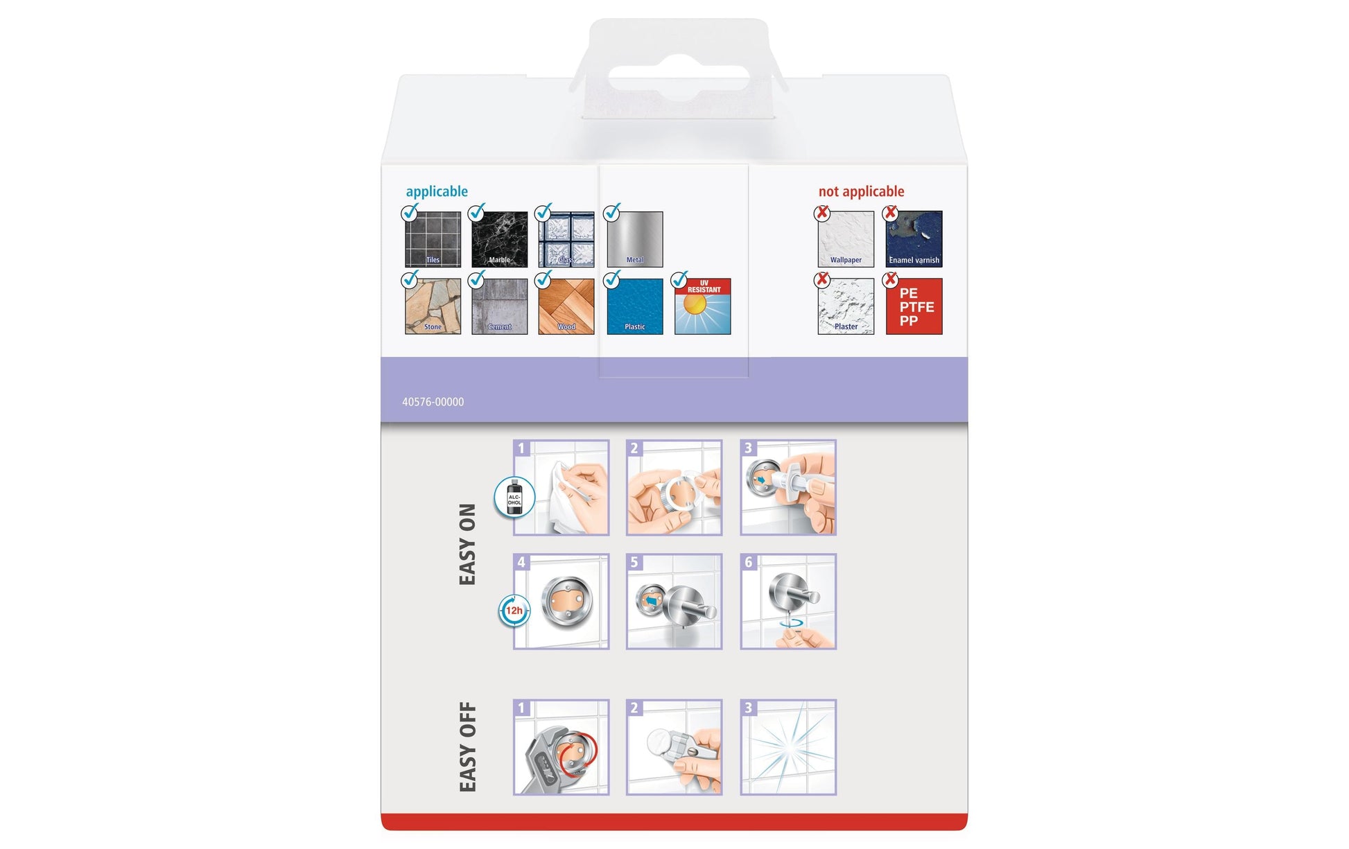 TESA Zahnbecher – Klebemontage – 7 × 10,9 × 9,6 cm – Weiss – Glas/Metall