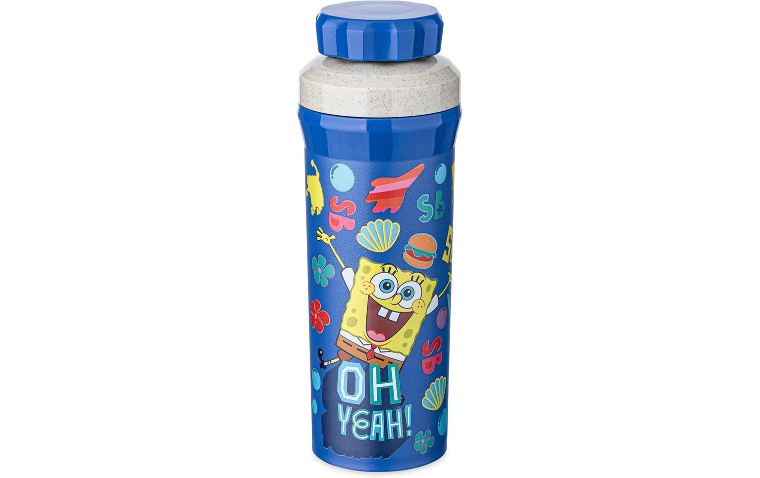 Koziol OLLI Kindertrinkflasche 500 ml – Kunststoff, Schraubdeckel, SpongeBob
