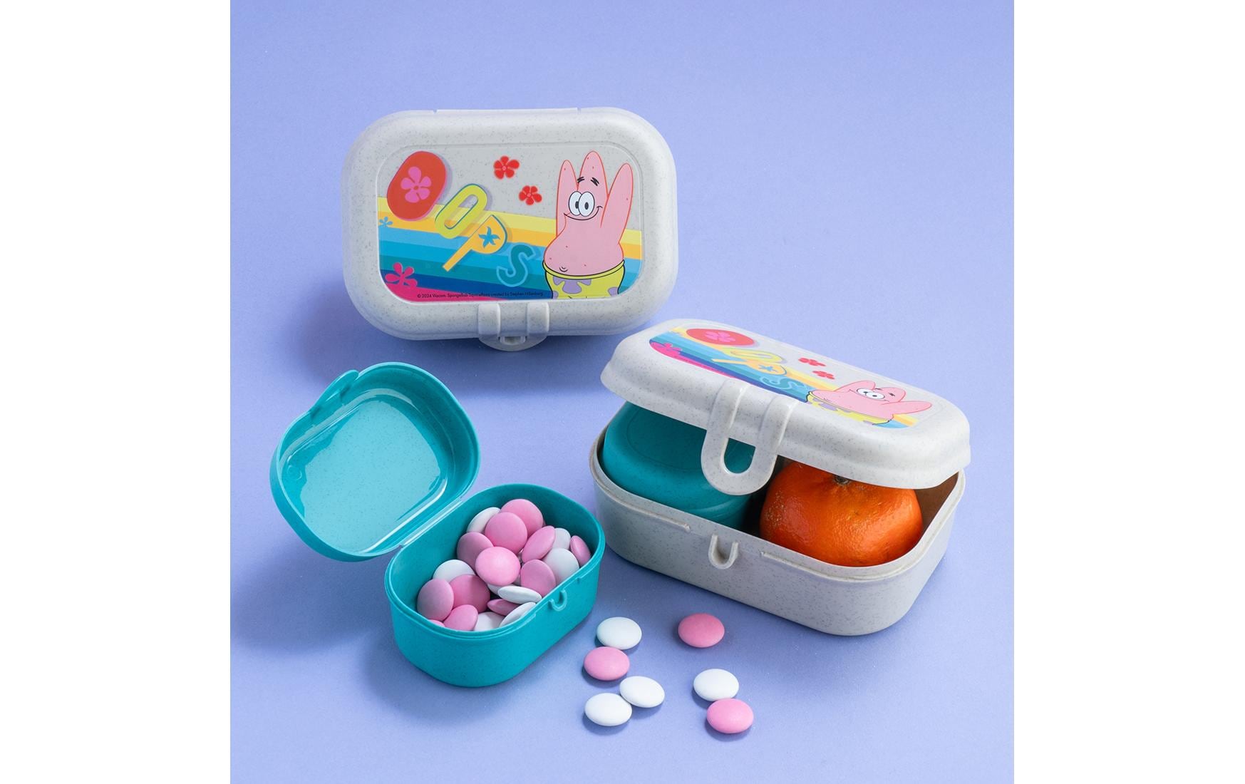 koziol PATRICK – Lunchbox, Biokunststoff, beige, SpongeBob, 3er Set