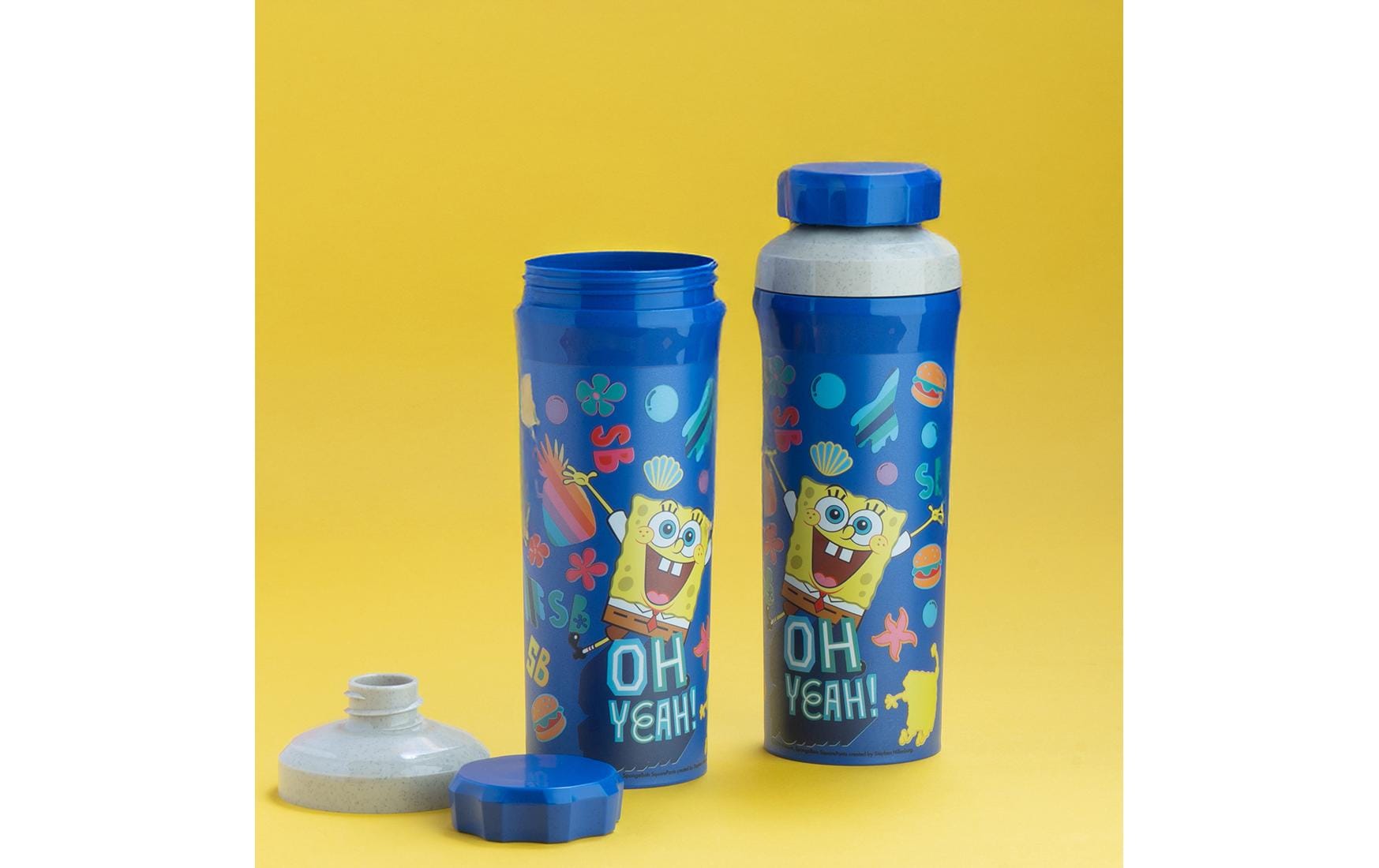 Koziol OLLI Kindertrinkflasche 500 ml – Kunststoff, Schraubdeckel, SpongeBob