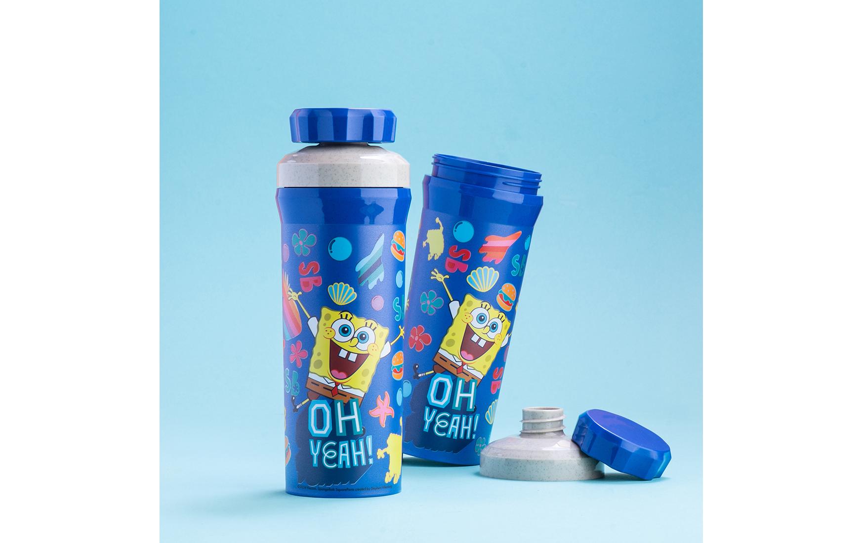 Koziol OLLI Kindertrinkflasche 500 ml – Kunststoff, Schraubdeckel, SpongeBob