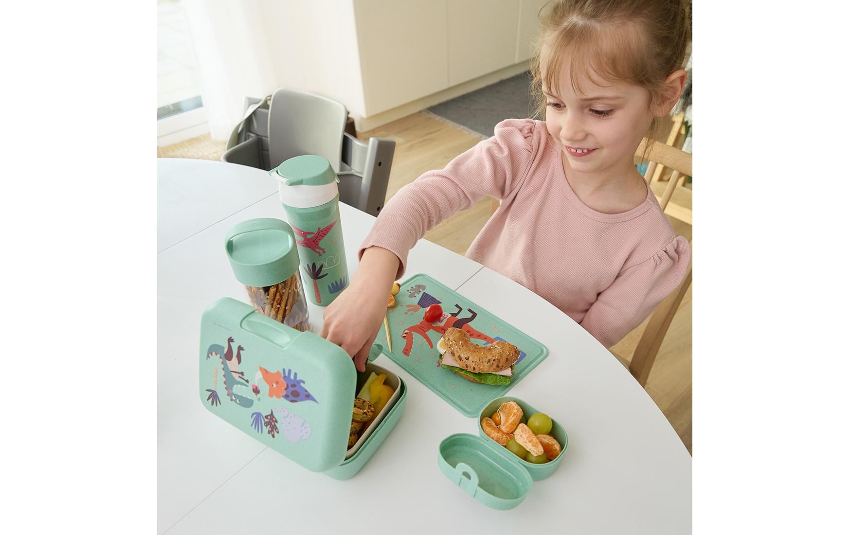 Koziol – Lunchbox, 19 × 13,5 × 6,5 cm, Biokunststoff, grün, mit Trennschale