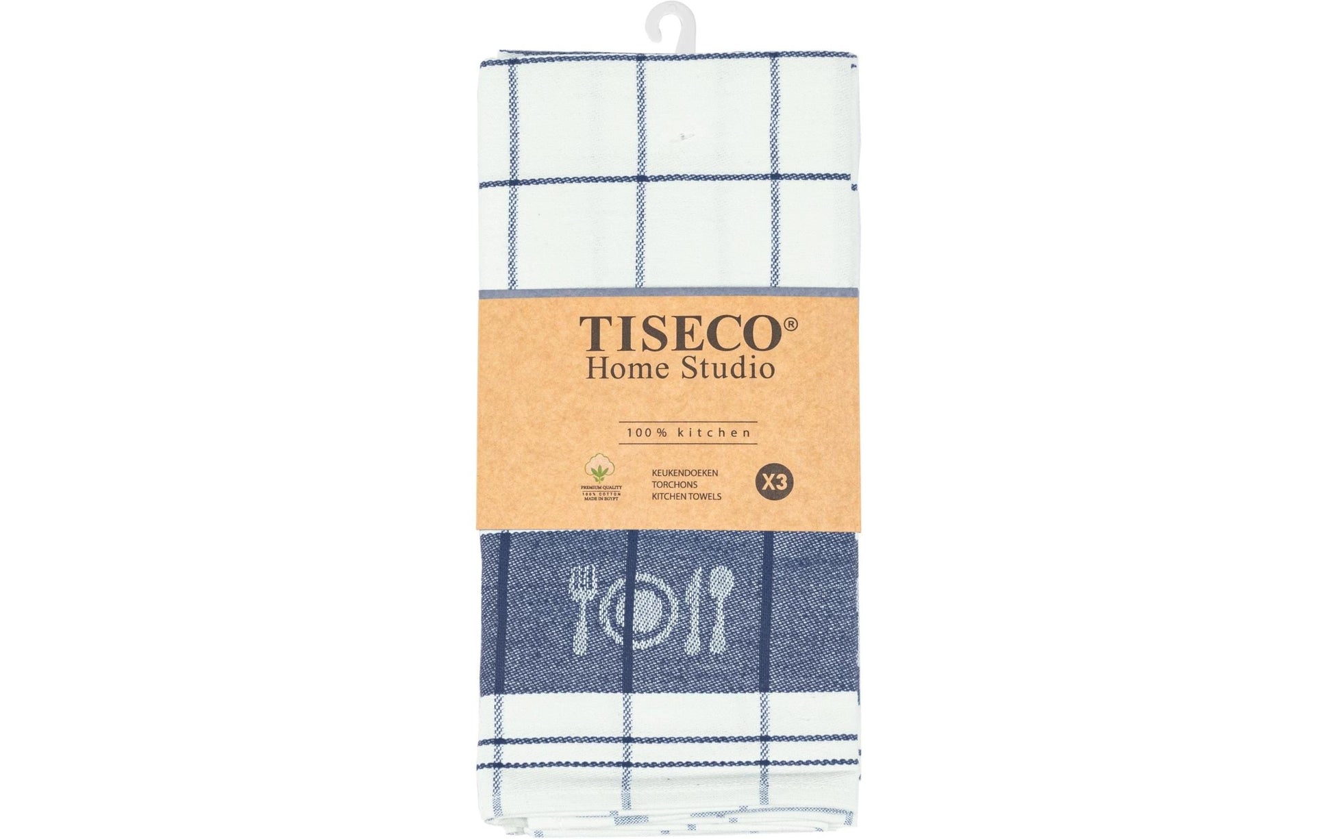 Tiseco Geschirrtuch Pharao – assortiert – 50 × 70 cm – Bio-Baumwolle – 3er-Set