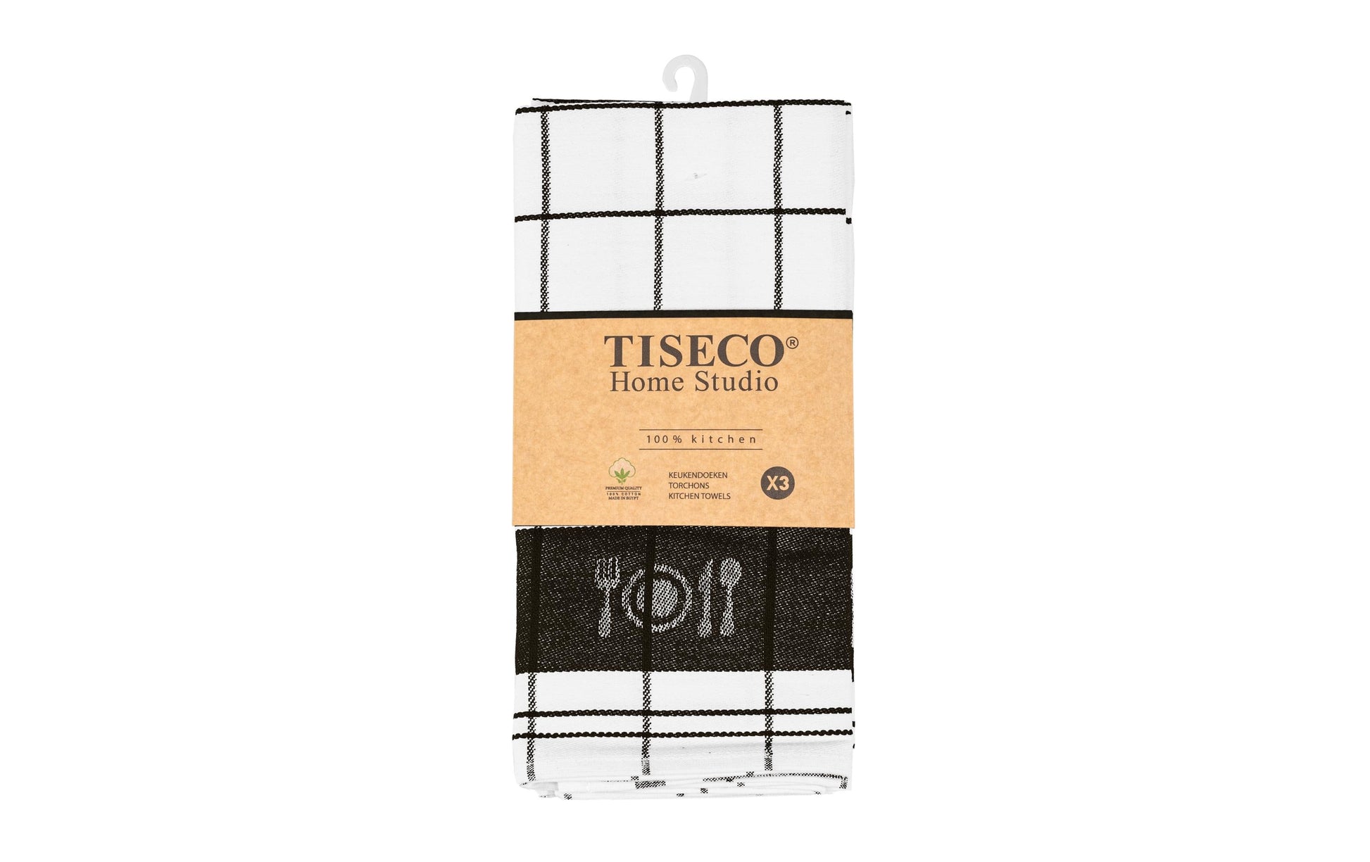 Tiseco Geschirrtuch Pharao – assortiert, 50 × 70 cm, Bio-Baumwolle, 3er-Set