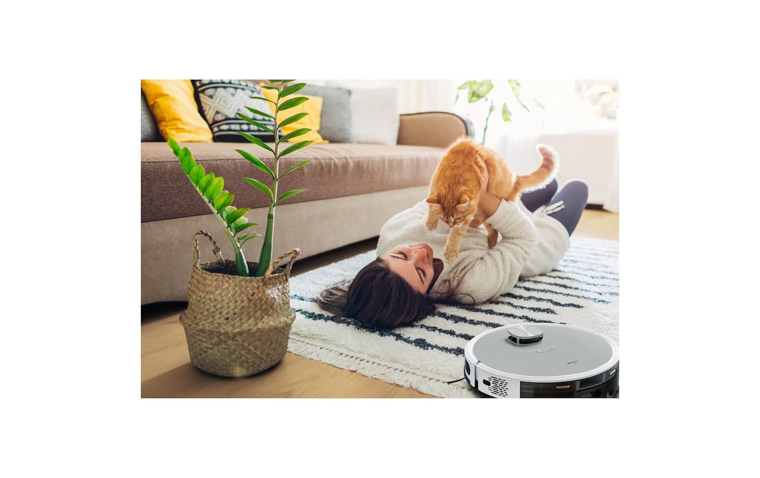 MEDION Robotersauger X21 – 0,6 l, Akkubetrieb, 3,0 kg, für Amazon Alexa
