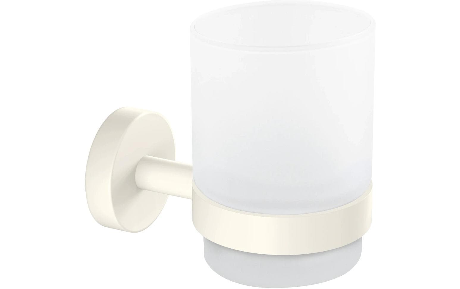 TESA Zahnbecher – Klebemontage – 7 × 10,9 × 9,6 cm – Weiss – Glas/Metall