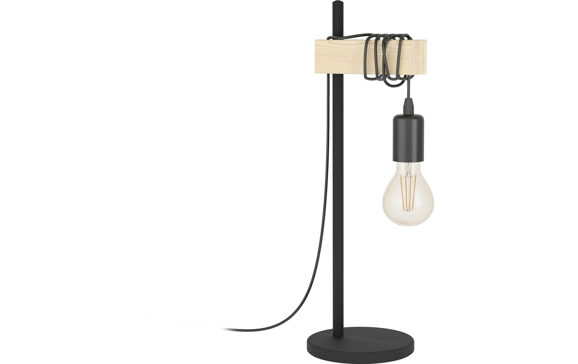 EGLO Tischleuchte TOWNSHEND 43515 – E27, max. 10 W, 50 cm, IP20 – Schwarz