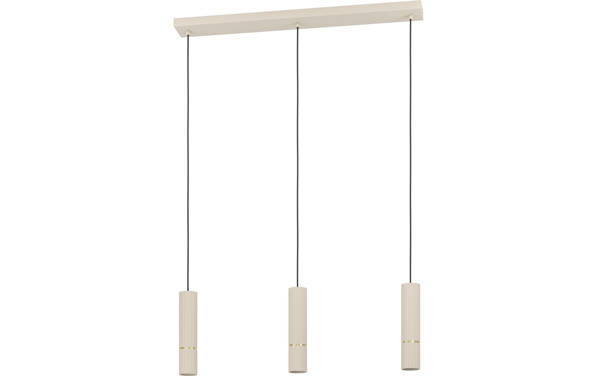 EGLO Pendelleuchte CAMINIA – 77 × 9 × 110 cm, 1035 lm, 14,1 W, 3000 K, beige/ messing, höhenverstellbar