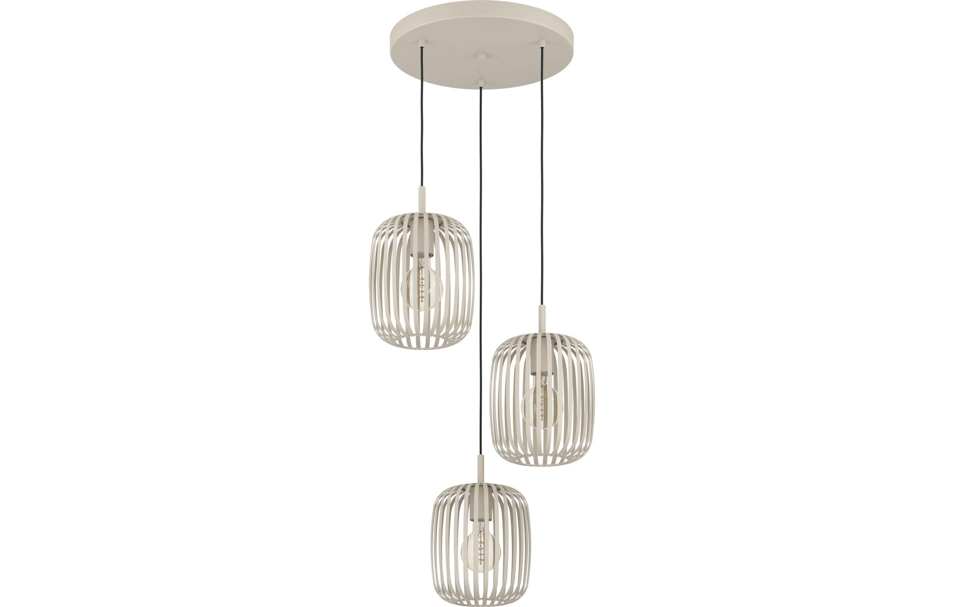 EGLO Deckenleuchte ROMAZZINA – Ø 46 × 110 cm, 120 W, 3-flammig, exkl. Leuchtmittel (E27), beige