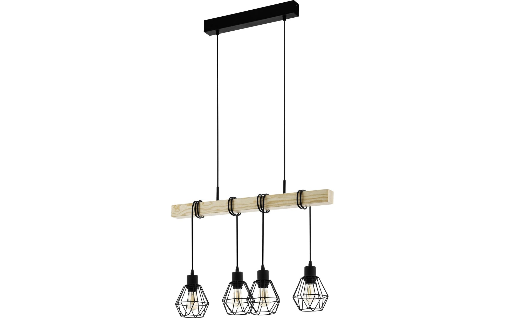 EGLO Pendelleuchte Townshend 5 – 20.0 × 70.0 × 110.0 cm, 240 W, schwarz, E27, exkl. Leuchtmittel