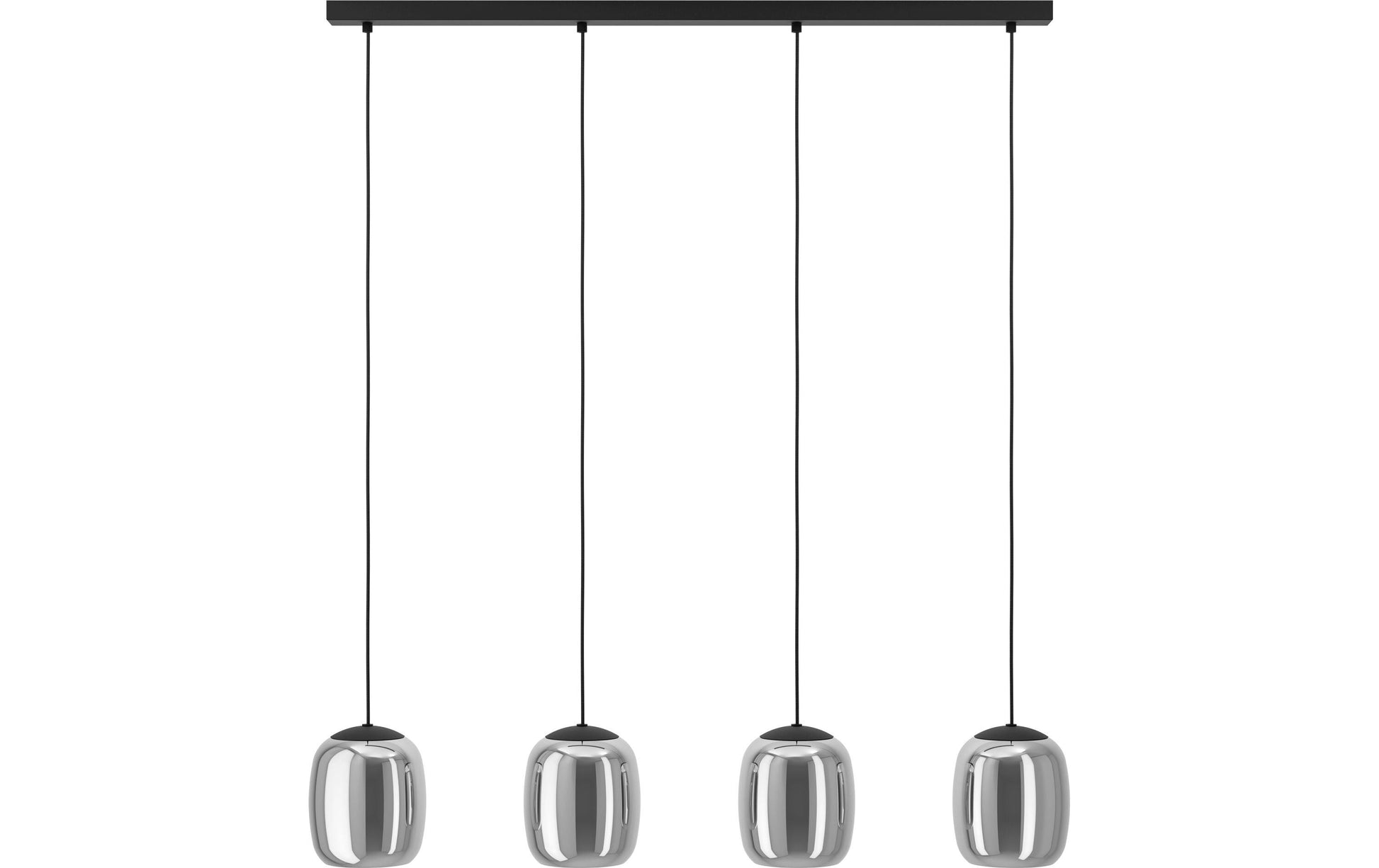 EGLO Deckenleuchte Ciampino – 97,5 × 110 cm, 112 W, schwarz, exkl. E27, 4-flammig