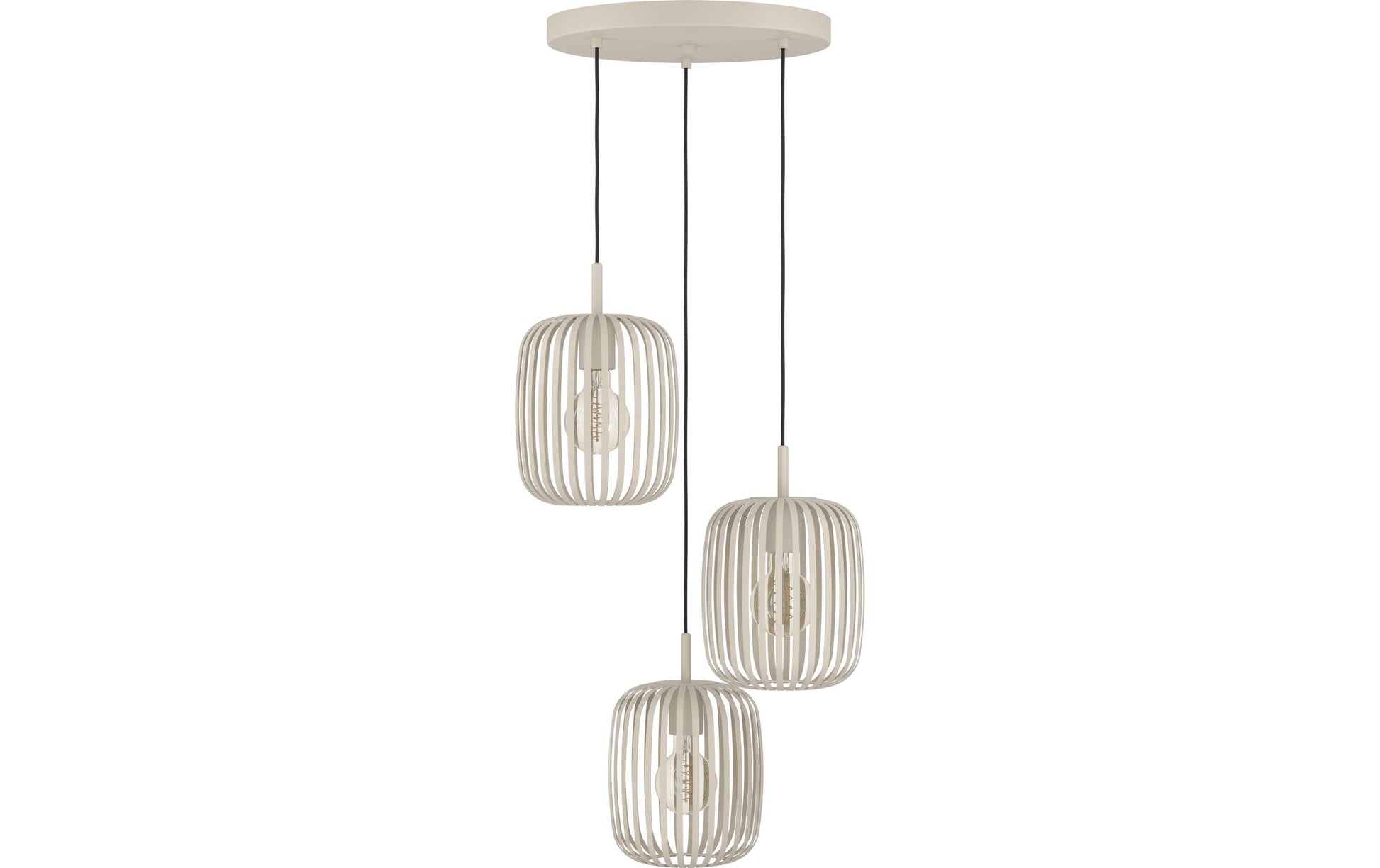 EGLO Deckenleuchte ROMAZZINA – Ø 46 × 110 cm, 120 W, 3-flammig, exkl. Leuchtmittel (E27), beige