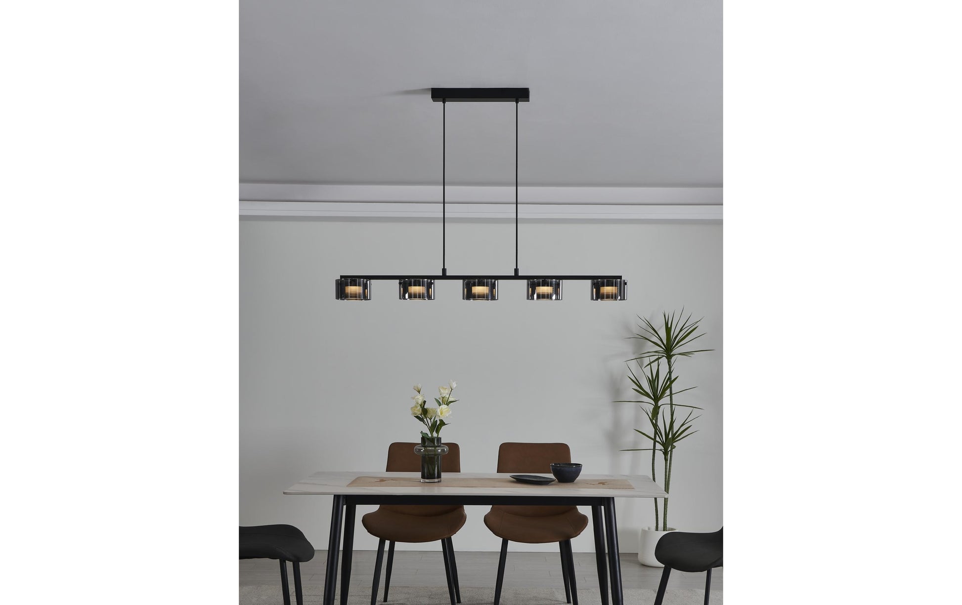 EGLO LED-Pendelleuchte COPILLOS – 15 × 116 × 150 cm, 3750 lm, 27 W, 3000 K, dimmbar, silber