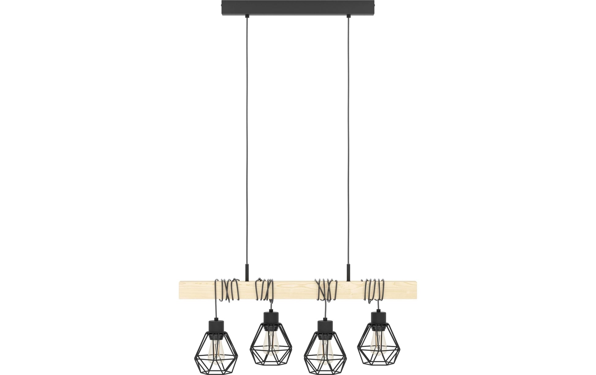 EGLO Pendelleuchte Townshend 5 – 20.0 × 70.0 × 110.0 cm, 240 W, schwarz, E27, exkl. Leuchtmittel