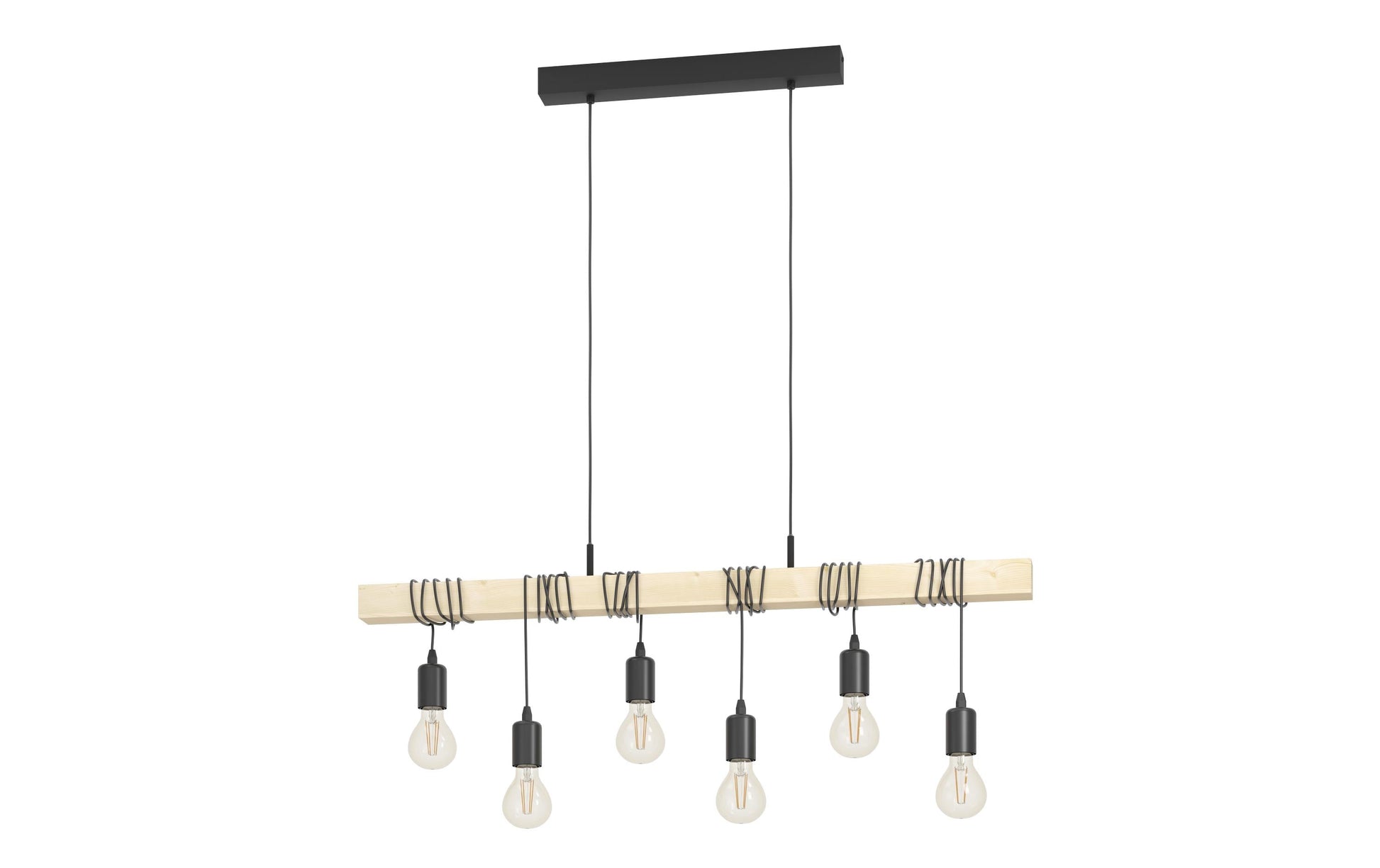 EGLO Pendelleuchte Townshend – 10,0 × 100,0 × 110,0 cm, 360 W, nicht dimmbar, schwarz/braun