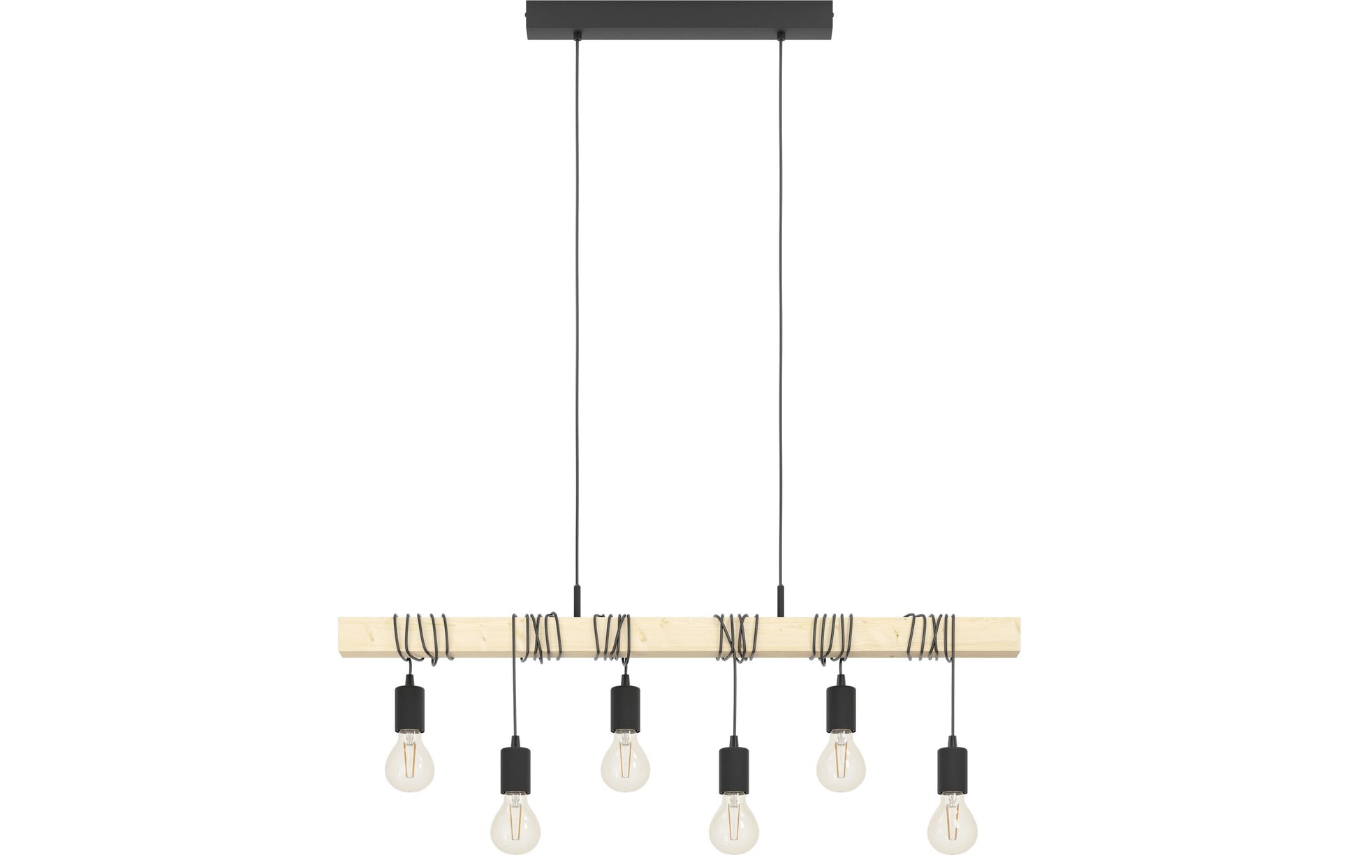EGLO Pendelleuchte Townshend – 10,0 × 100,0 × 110,0 cm, 360 W, nicht dimmbar, schwarz/braun