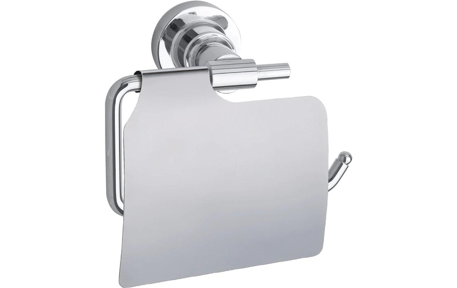 TESA Toilettenpapierhalter – Edelstahl, klebend, wandmontiert, 14 × 7,5 × 10,5 cm