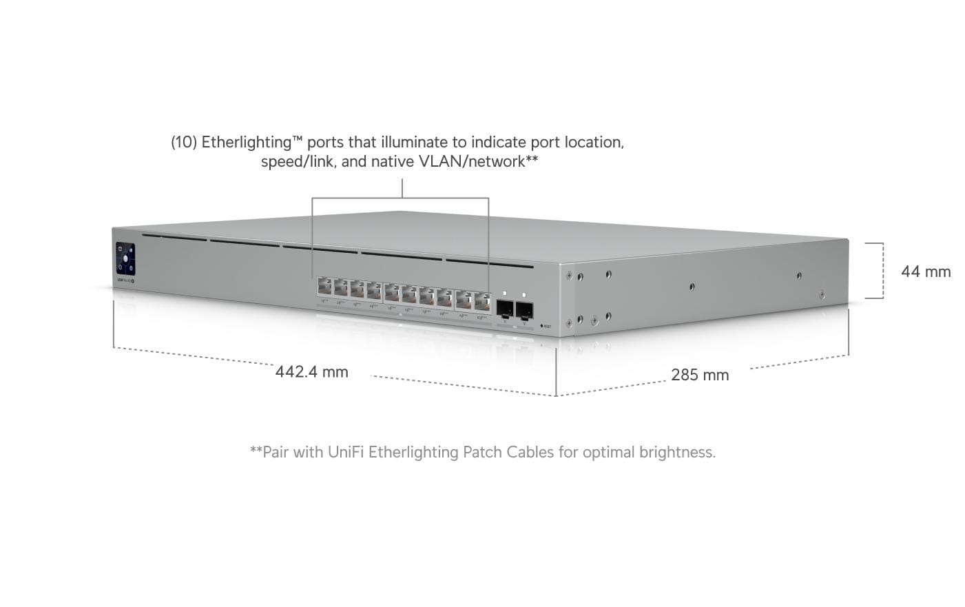 Ubiquiti Managed Switch – 10×10G, 2×SFP+, L2/L3, PoE++ 400 W, 1U