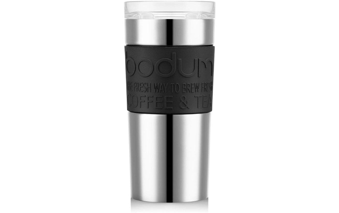 Bodum Travel Mug Thermobecher 350 ml – Doppelwandig, Kunststoff, Silber